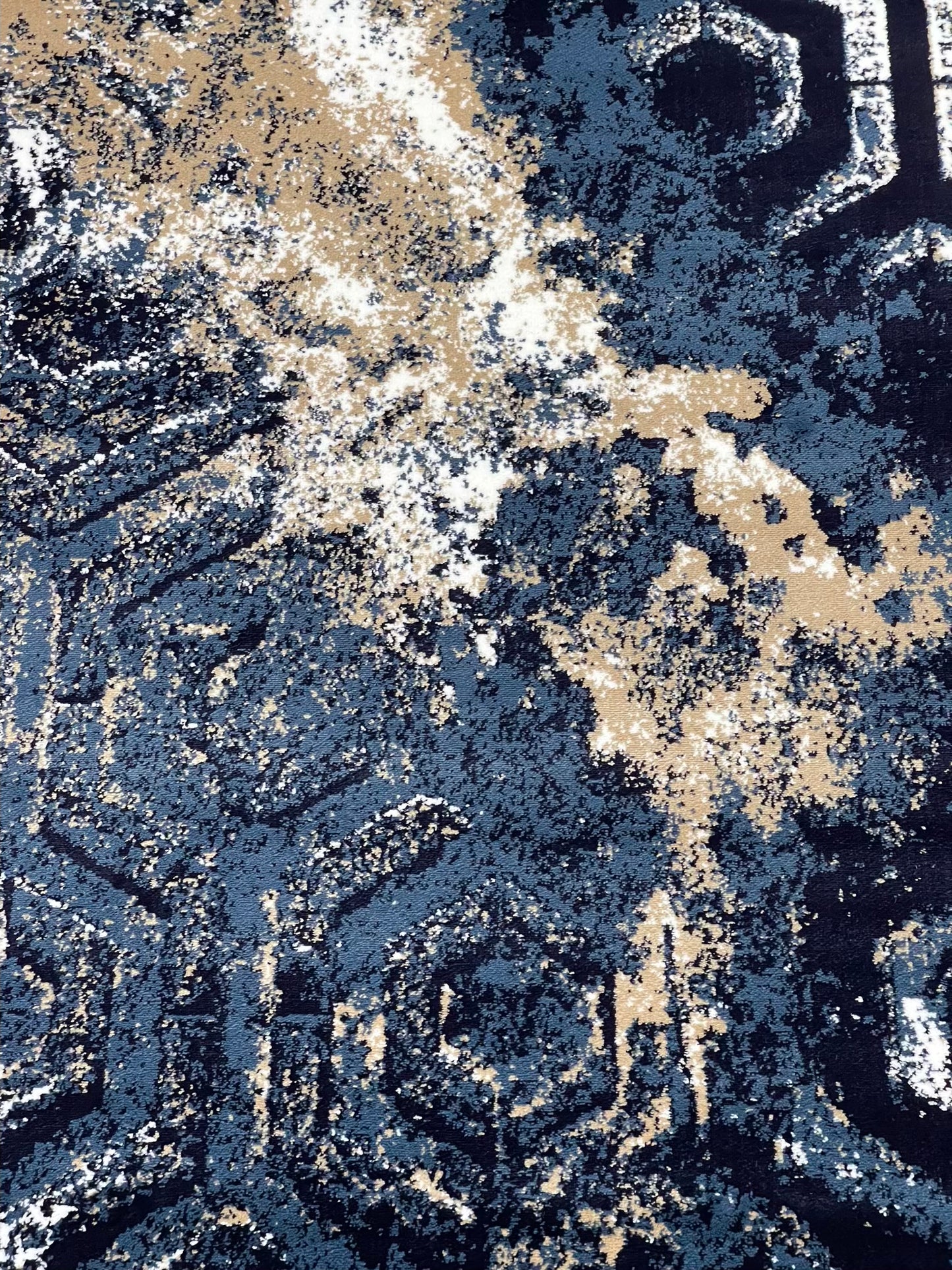 Modern Polypropylene Rug Back Woven(Article-381-Blue)