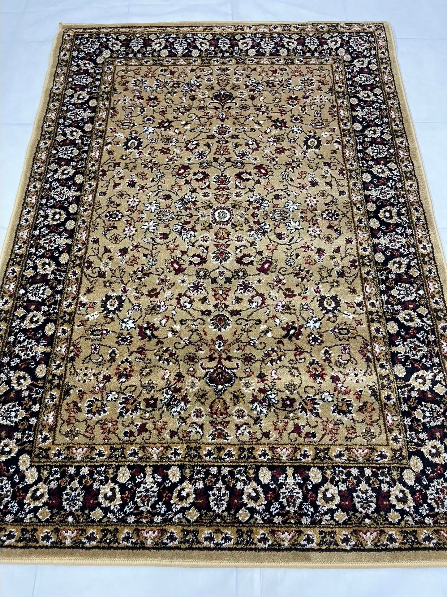 Persian Polypropylene Rug,Woven Back
(Article-140-Beige)
Size : 4 ft width x 5.6 ft length (120 cm x 170 cm)