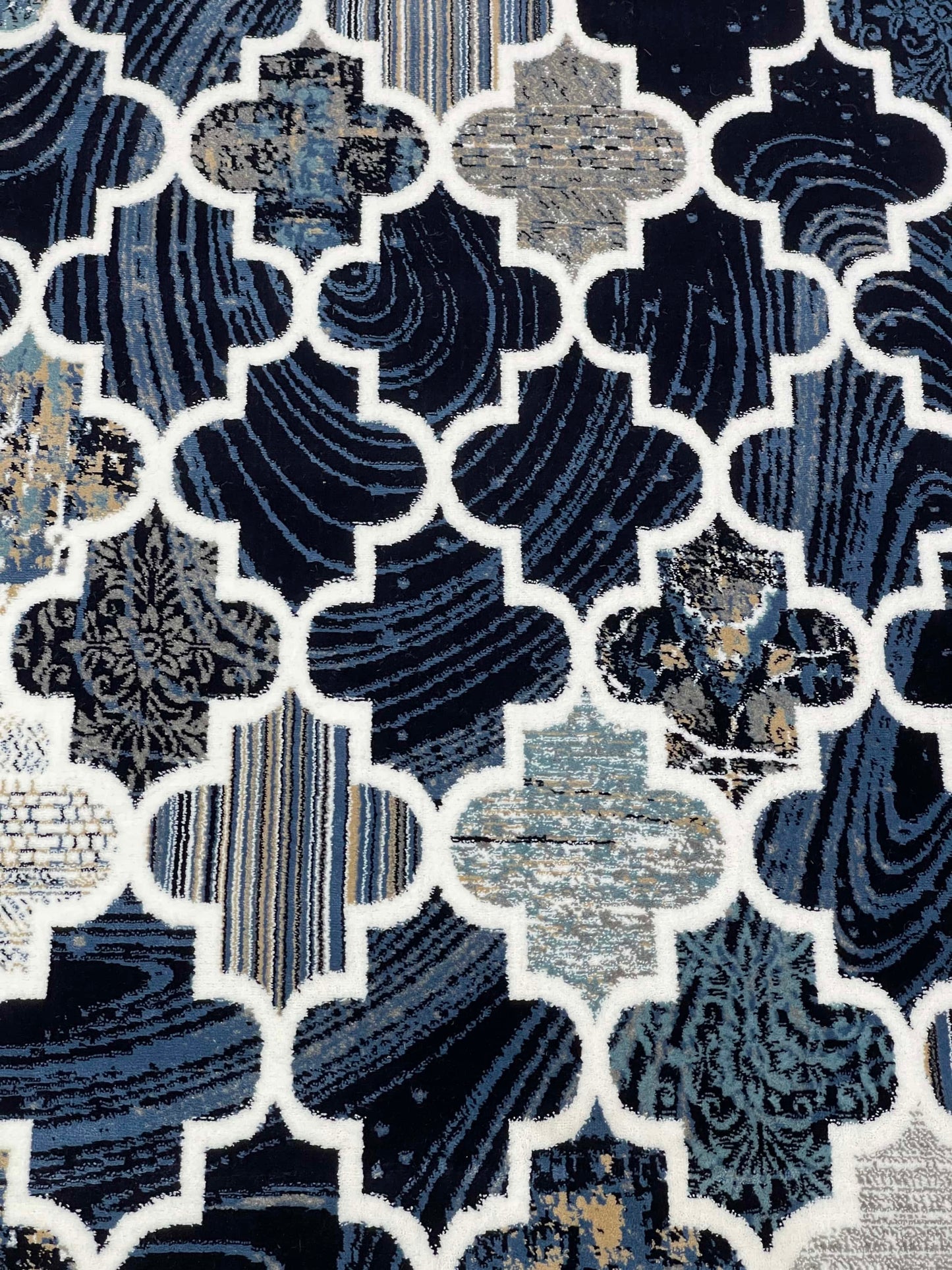 Modern polypropylene Rug,back woven(Article-5001-Blue)
Size : 6.6 ft width x 9.6 ft length (200cm x 290cm)