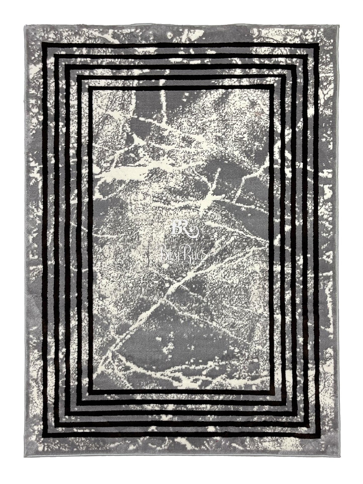 Pakistani Silk Woven Rug.(Article-1465-Grey ) Size : 5ft width  x 7.3ft length (150cm x 220cm)