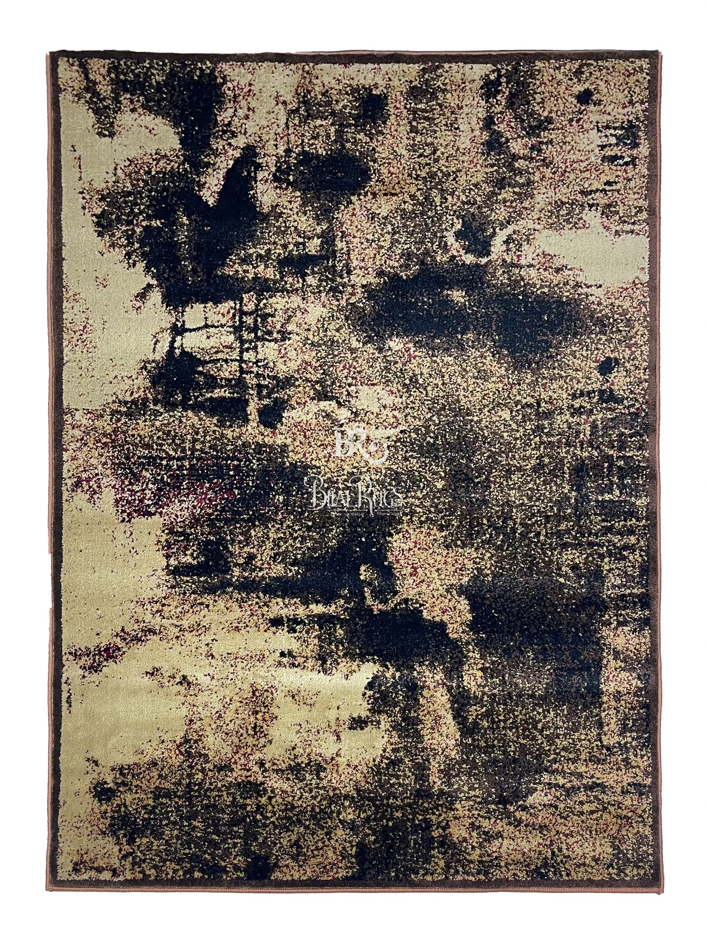 Modern Polypropylene Rug,Woven Back (Article-171-Brown) Size : 4 ft width x 5.6 ft length (120 cm x 170 cm)