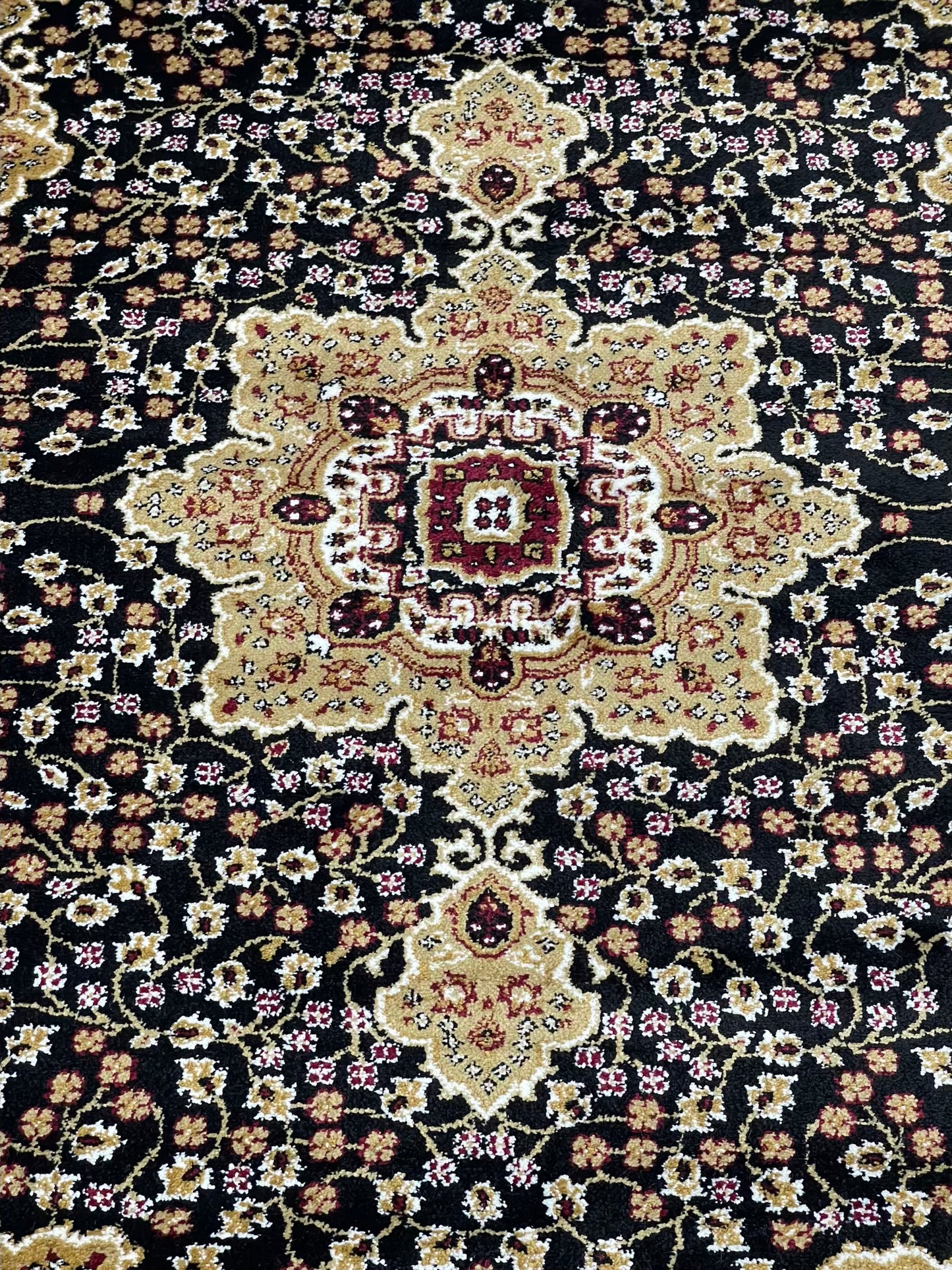 Persian polypropylene Rug,back woven(Article-766-Black)