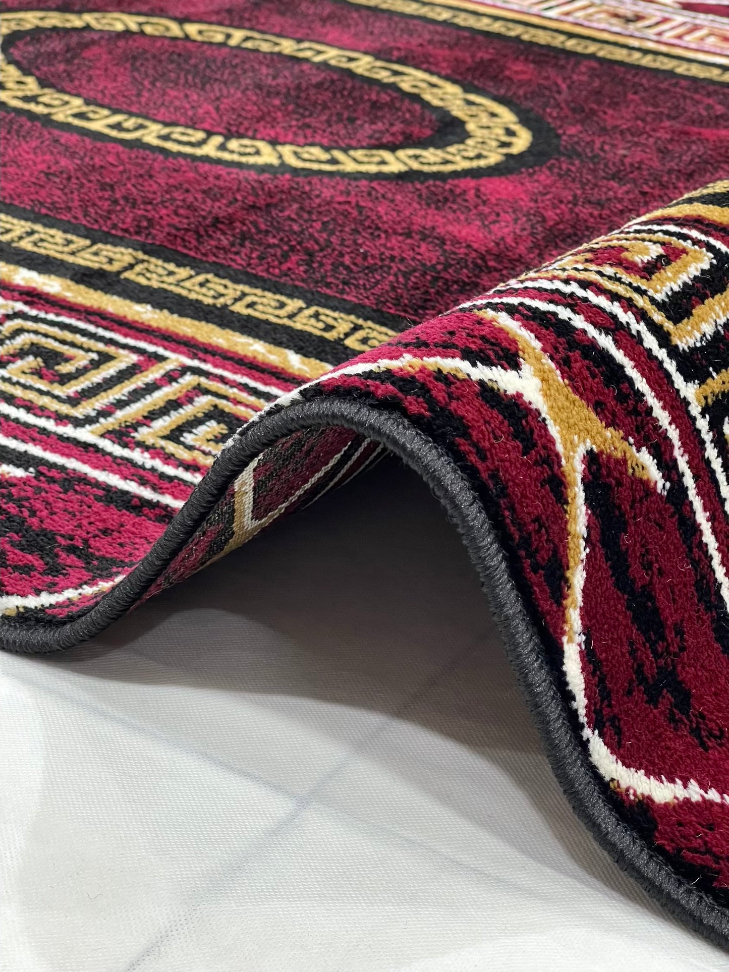 Versace Polypropylene Rug,back woven(Article-76-Red)