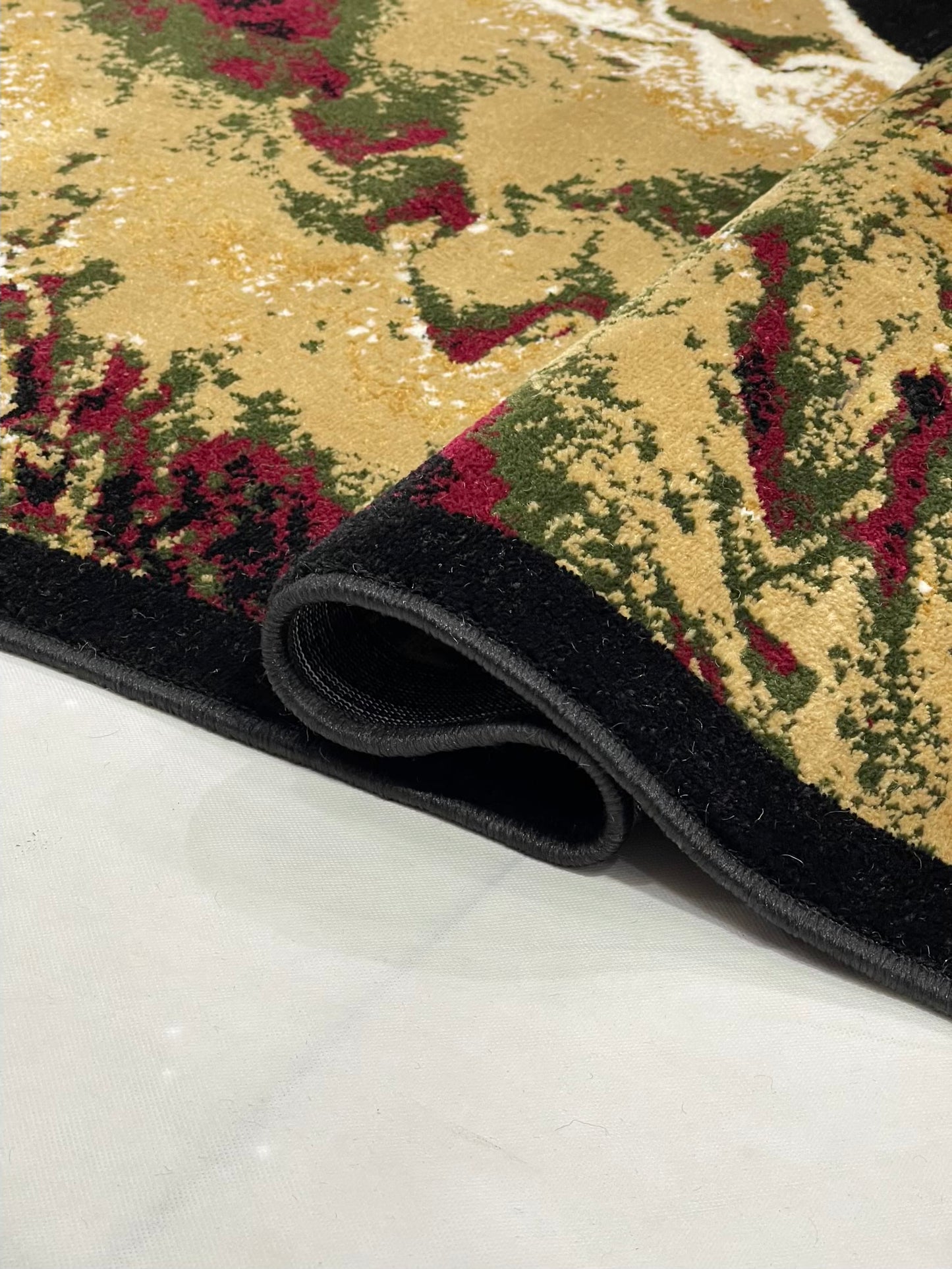 Modern polypropylene Rug,back woven(Article-370-Black , Multi )