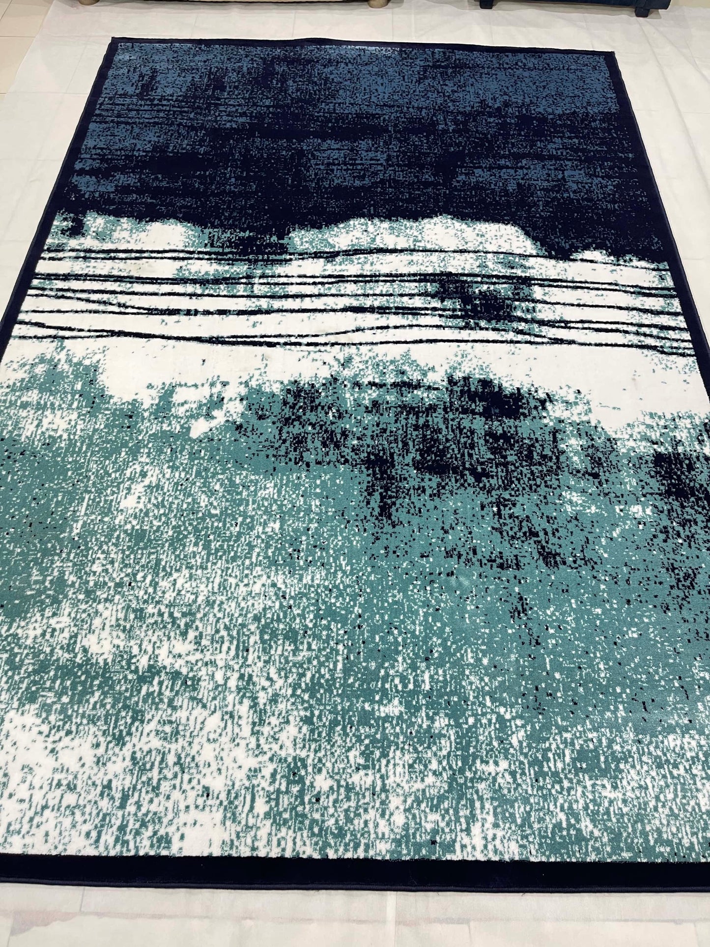 Modern polypropylene Rug,back woven(Article-7825-Blue)
Size : 6.6 ft width x 9.6 ft length (200cm x 290cm)