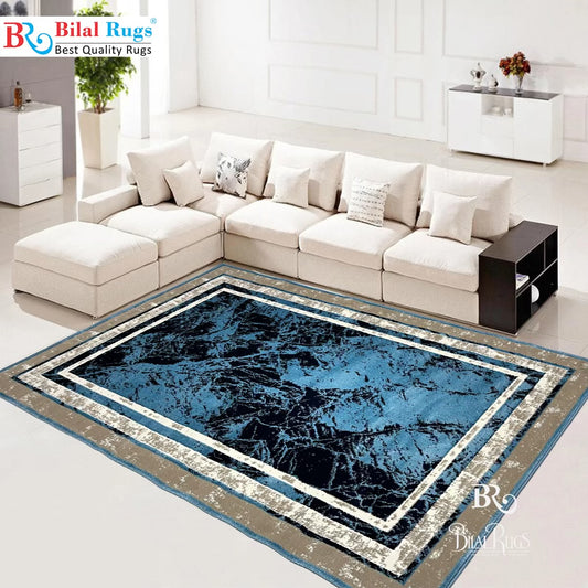 Pakistani Silk Woven Rug.(Article-1452-Feroze) Size : 5ft width  x 7.3ft length (150cm x 220cm)