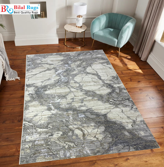 Turkish Top Quality Silk.(Article-1999-Grey , Off white ) Size: 6.6 ft width x 9.6 ft length (200cm x 290cm)