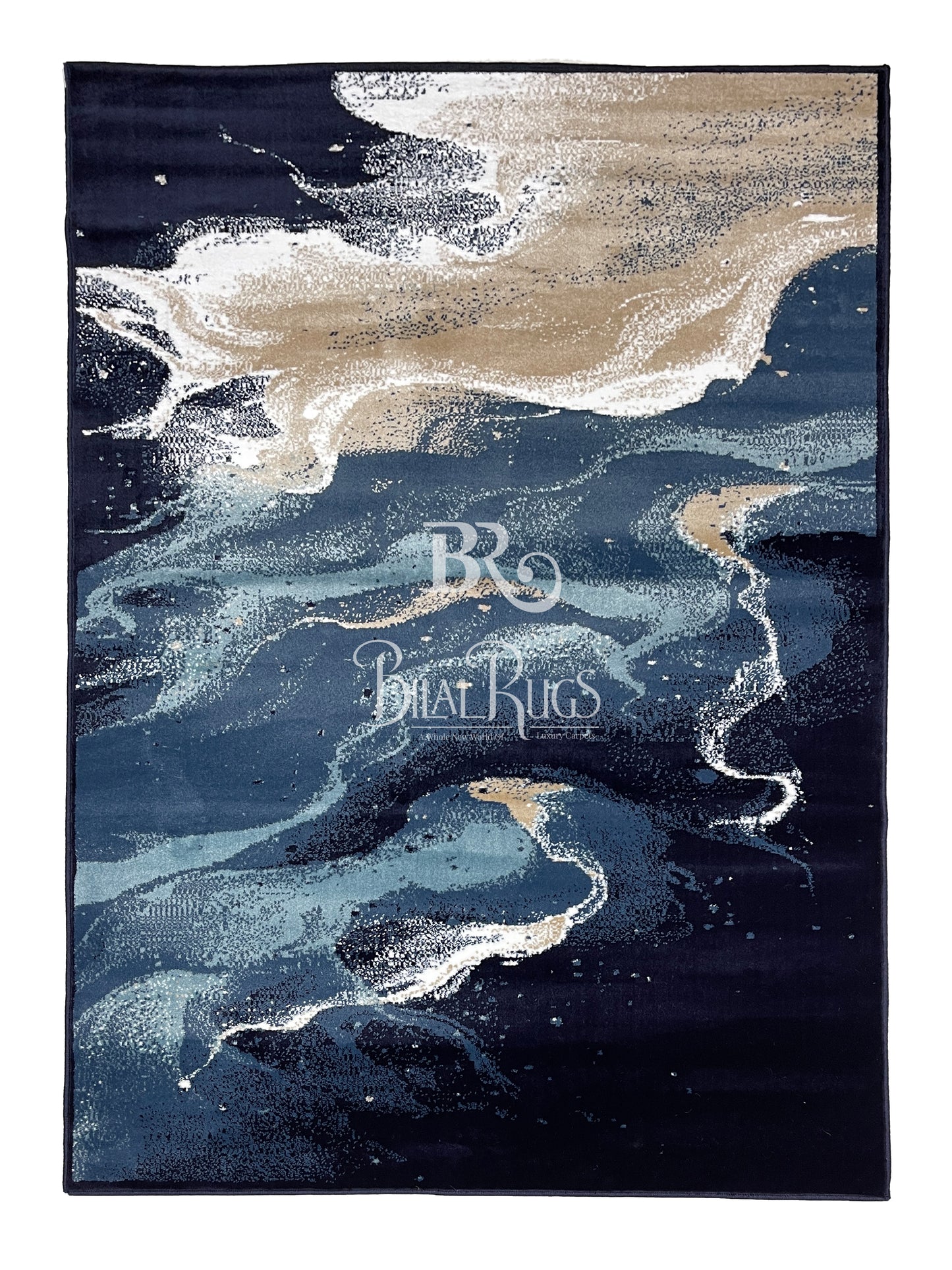 Modern polypropylene Rug,back woven(Article-2221-Blue)
Size : 5ft width x 7.3ft length (150cm x 220cm)