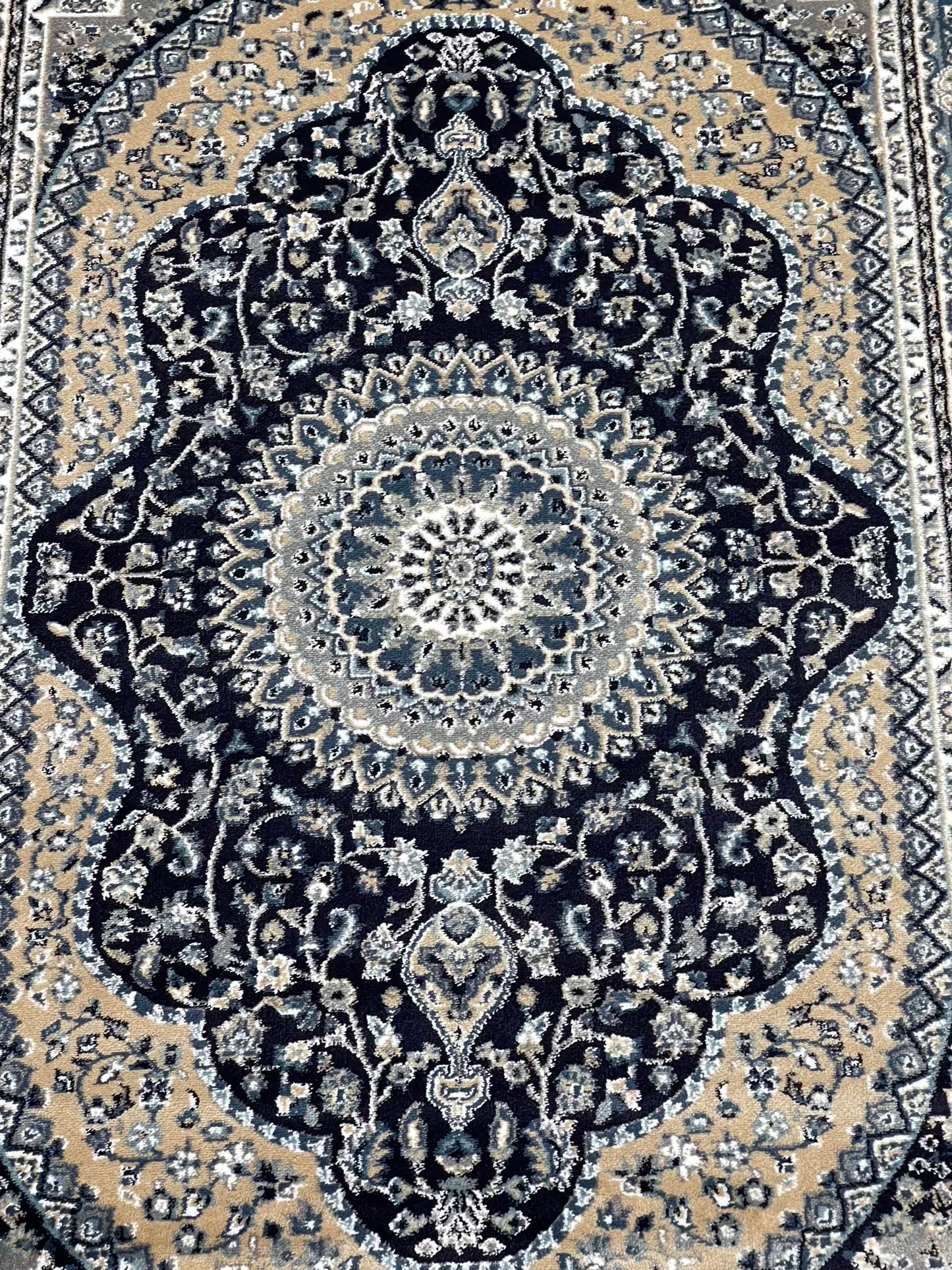 Persian  Polypropylene Rug,back woven(Article-27-Blue)
Size : 5ft width  x 7.3ft length (150cm x 220cm)