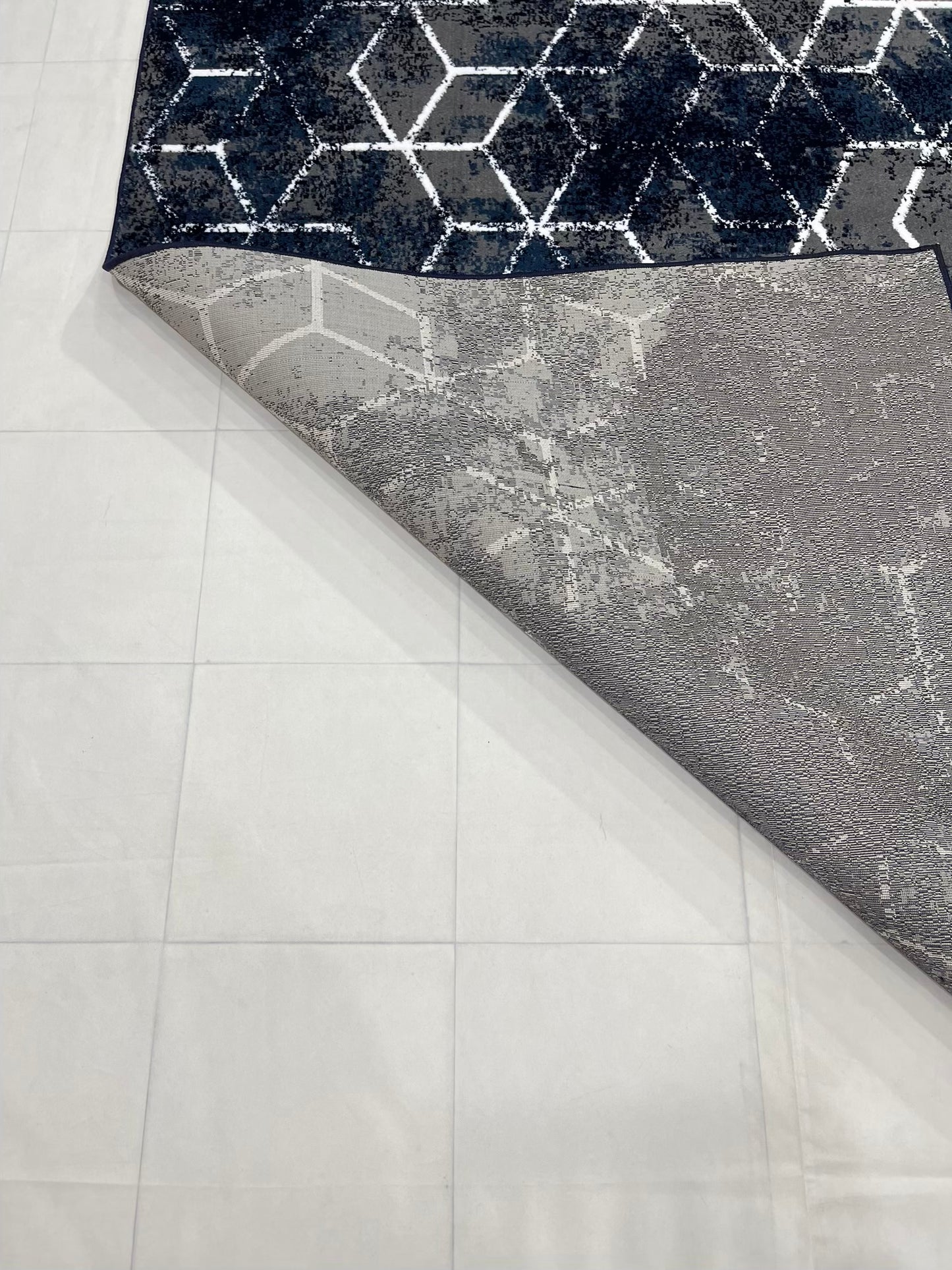 Modern polypropylene Rug,back woven(Article-1212-Blue)