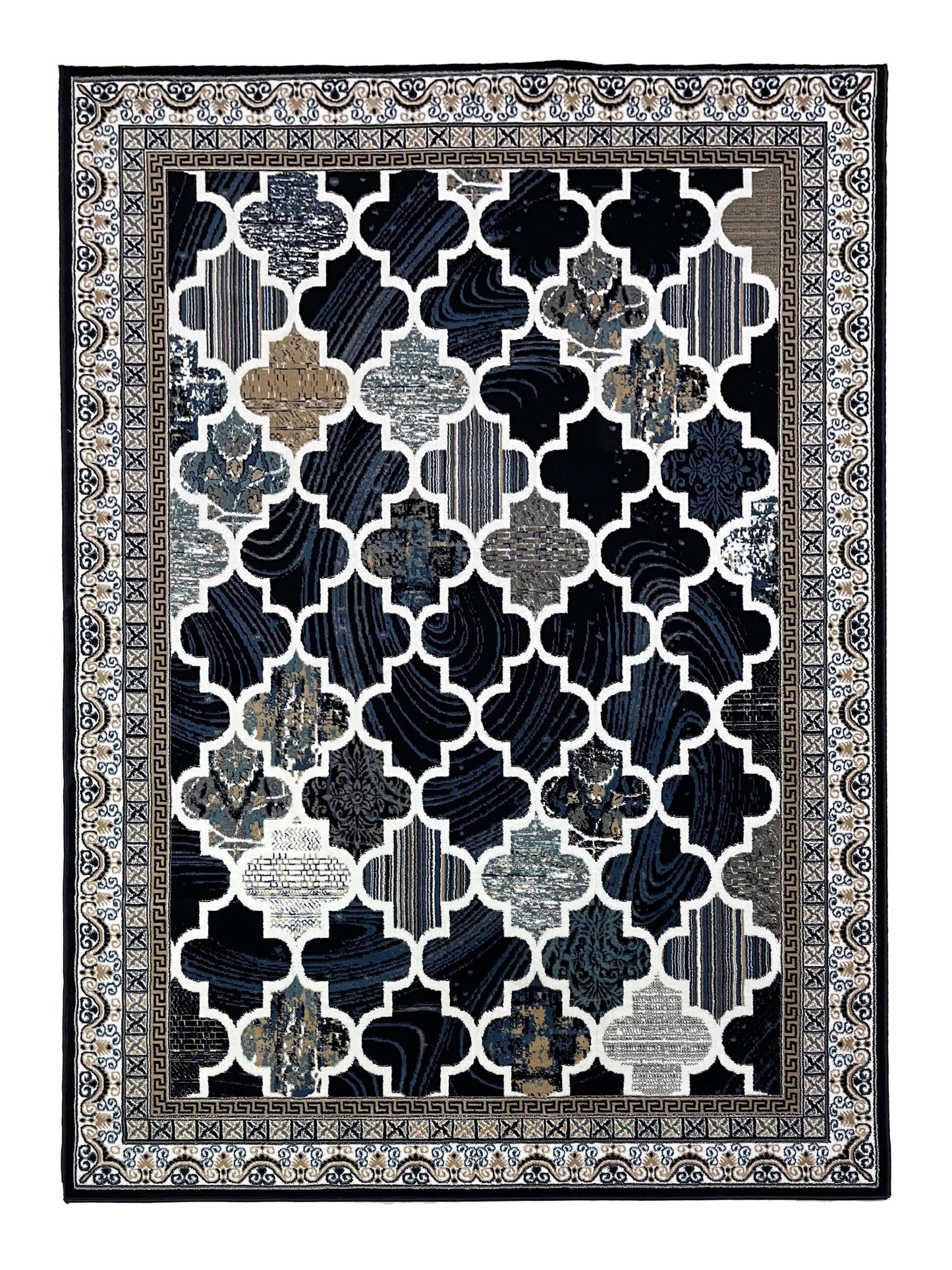 Modern polypropylene Rug,back woven(Article-5001-Blue)
Size : 6.6 ft width x 9.6 ft length (200cm x 290cm)