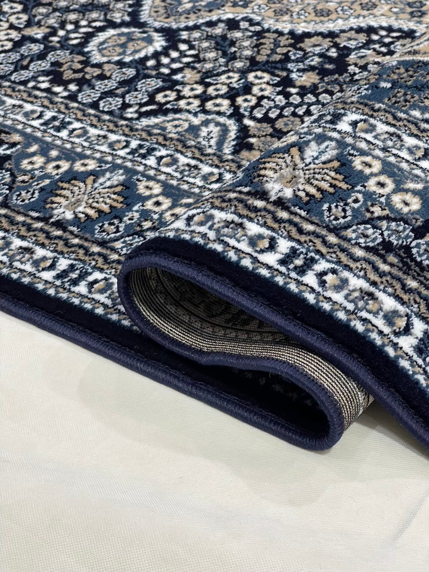 Persian polypropylene Rug,back woven(Article-25-Blue) Size : 6.6 ft width x 9.6 ft length (200cm x 290cm)