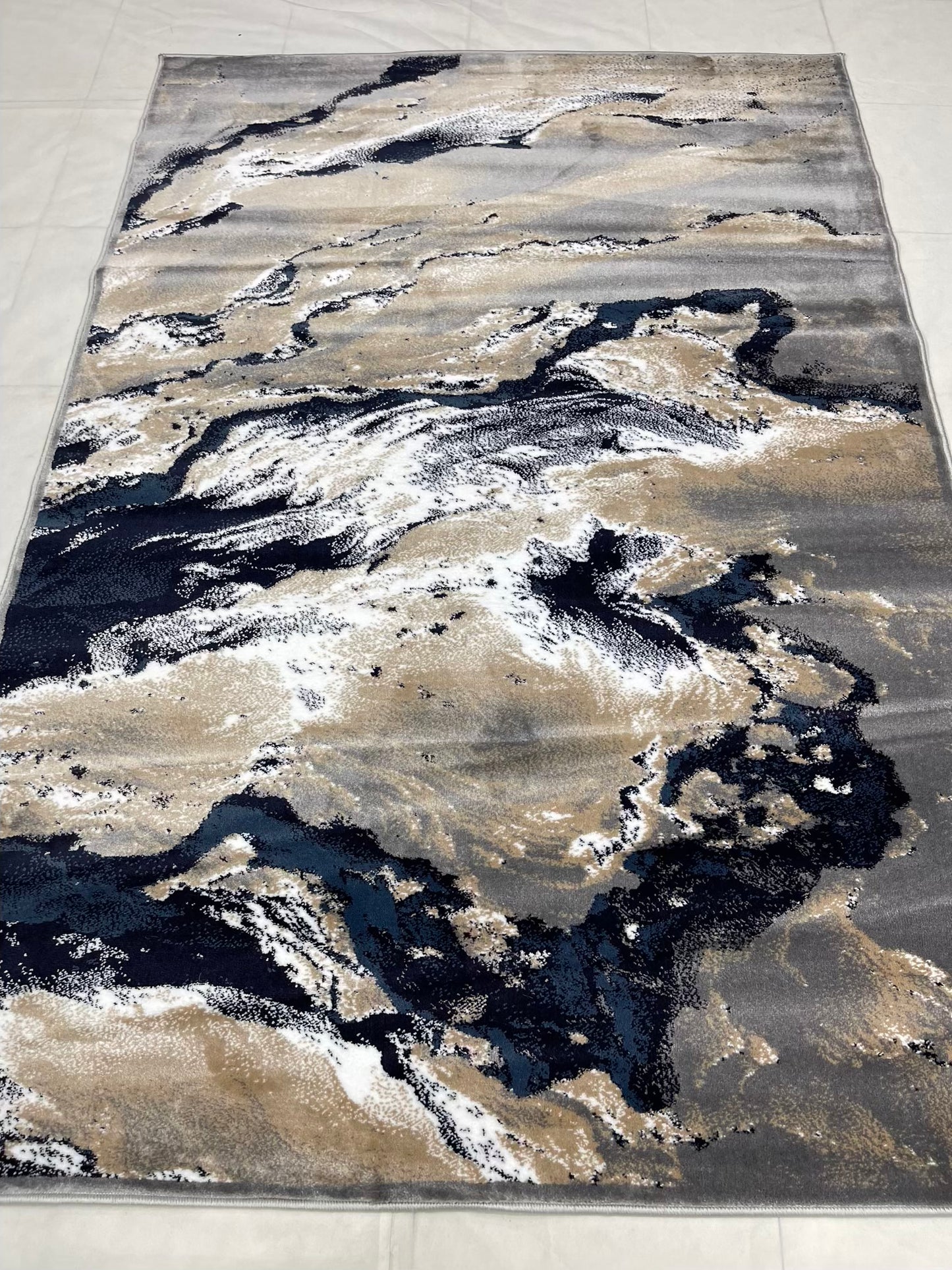 Modern polypropylene Rug,back woven(Article-1560-Grey)