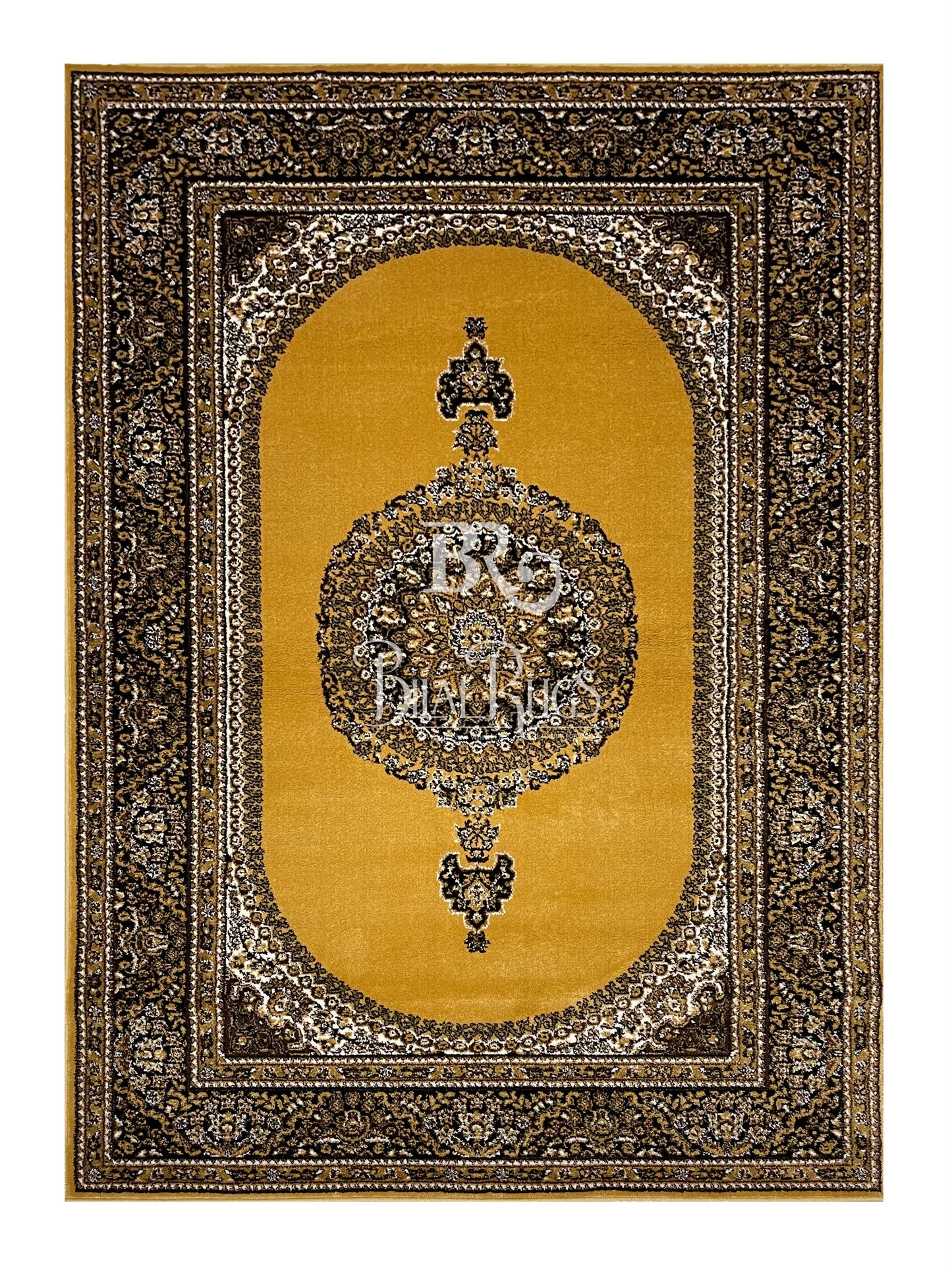 Persian polypropylene Rug,back woven(Article-22-Gold )
Size : 5ft width x 7.3ft length (150cm x 220cm)