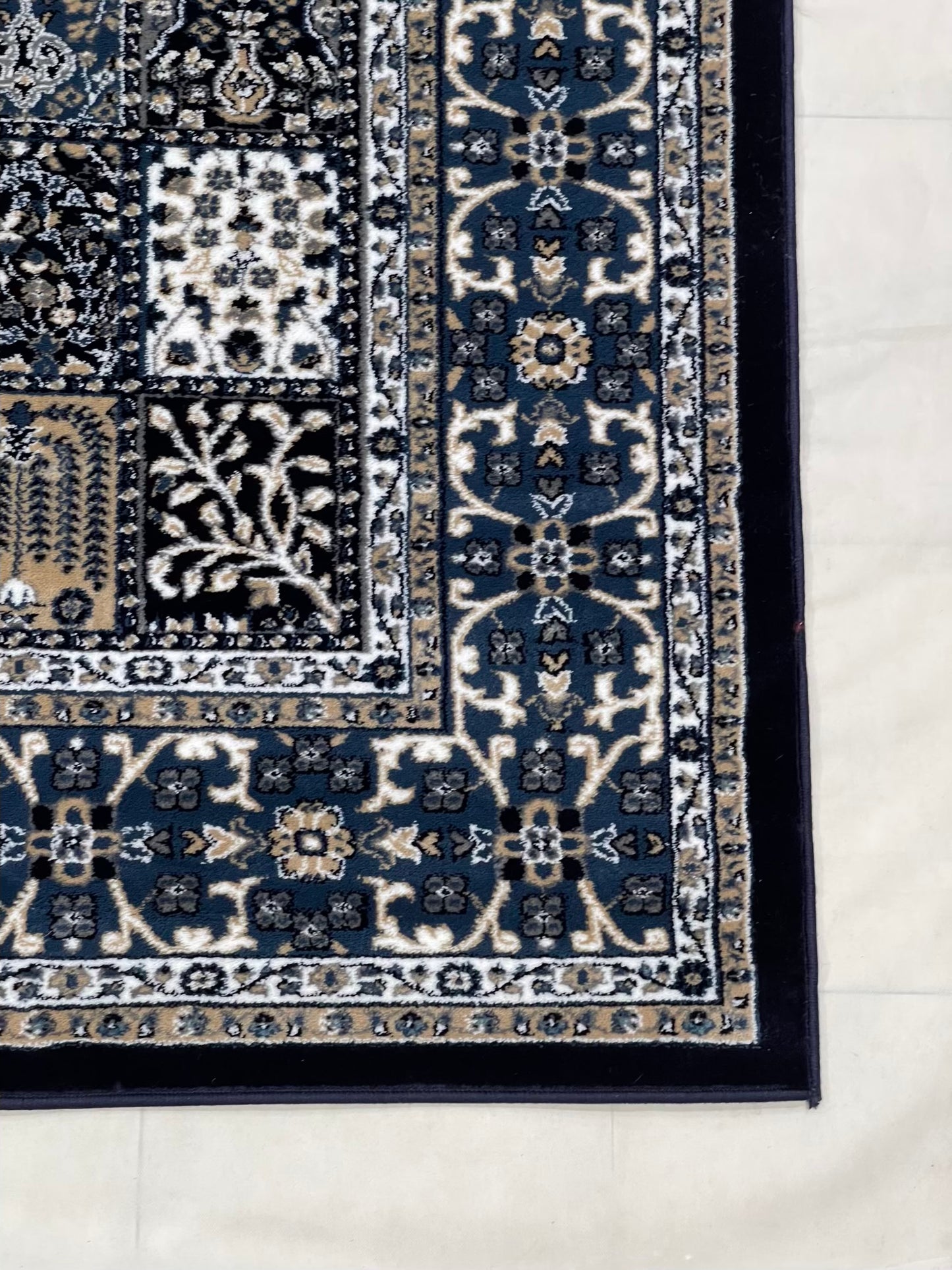 Persian polypropylene Rug,back woven(Article-42-Blue)
Size : 6.6 ft width x 9.6 ft length (200cm x 290cm)