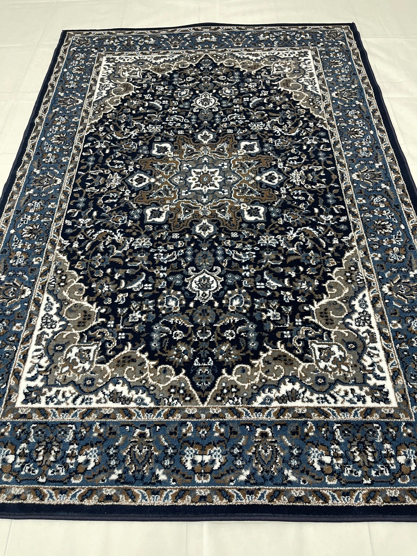 Persian polypropylene Rug,back woven(Article-20-Dark Blue)
Size : 5ft width x 7.3ft length (150cm x 220cm)