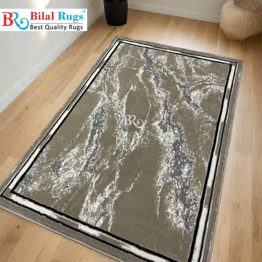 Pakistani Silk Woven Rug.(Article-1555-Light Beige) Size : 4 ft width x 5.6 ft length