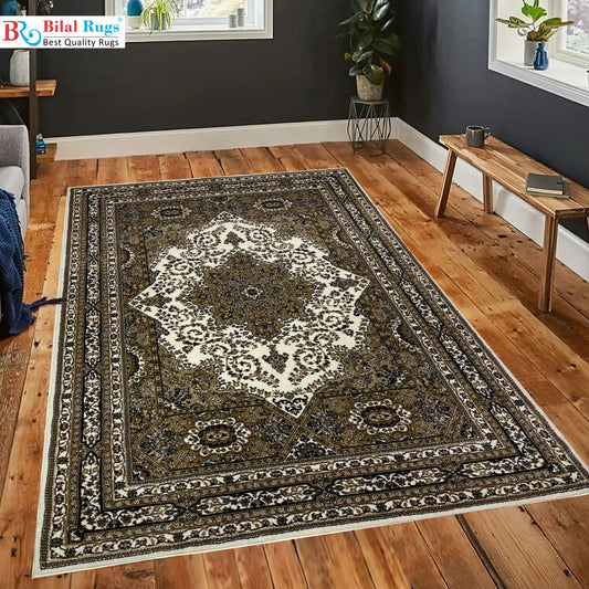 Persian polypropylene Rug,back woven
(Article-23-Off white)