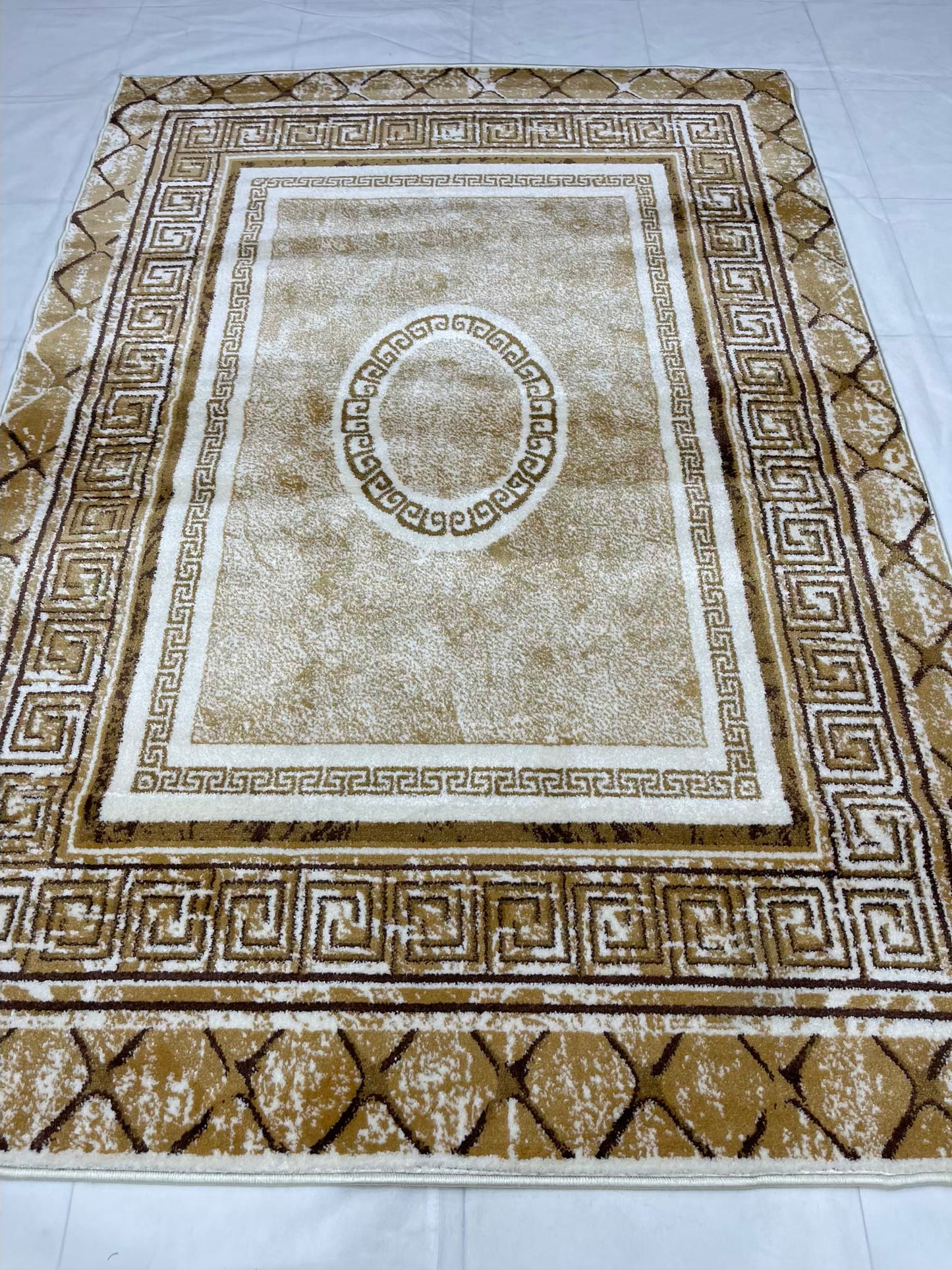 Versace polypropylene Rug,back woven(Article-76-Off white )
