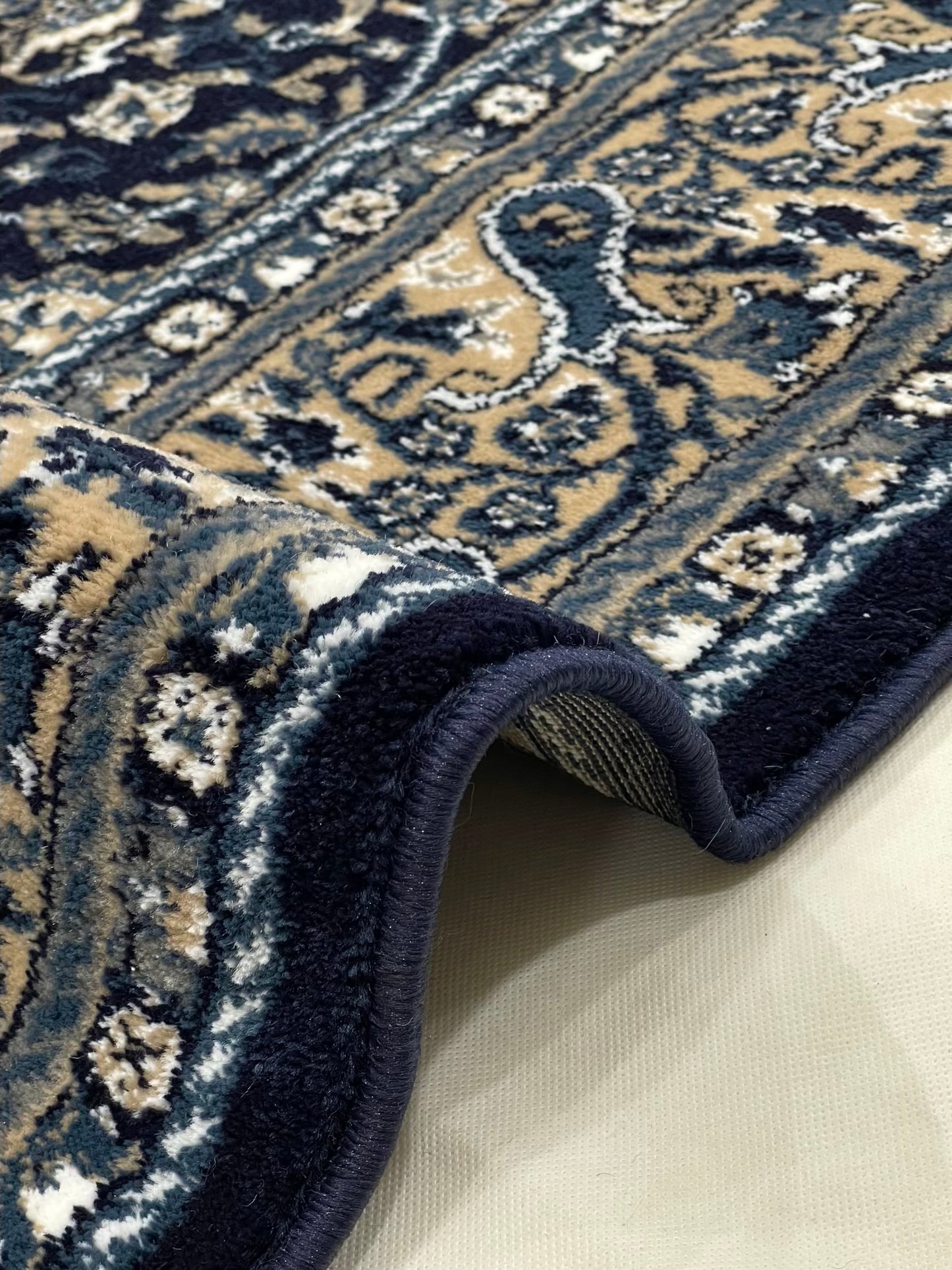 Persian polypropylene Rug,back woven(Article-19-Blue)