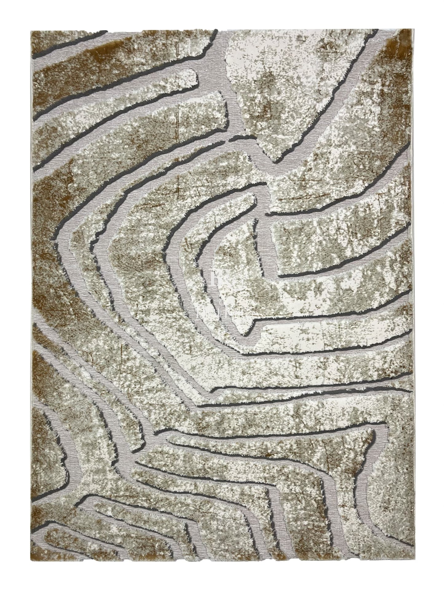 Irani viscose Cutt work Rug , Woven Back Article-307-Light Beige Size : 3 ft width x 5 ft length (100 cm x 150cm)