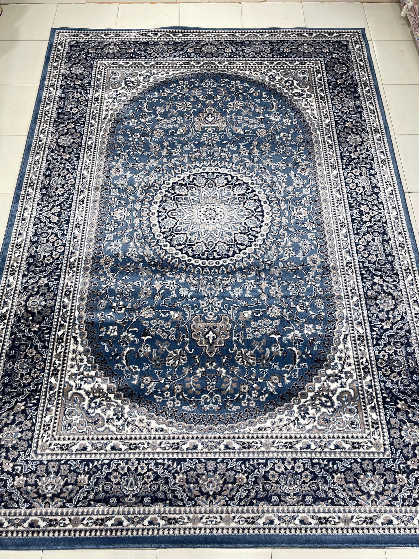 Persian polypropylene Rug,back woven(Article-22-Blue)
Size : 6.6 ft width x 9.6 ft length (200cm x 290cm)