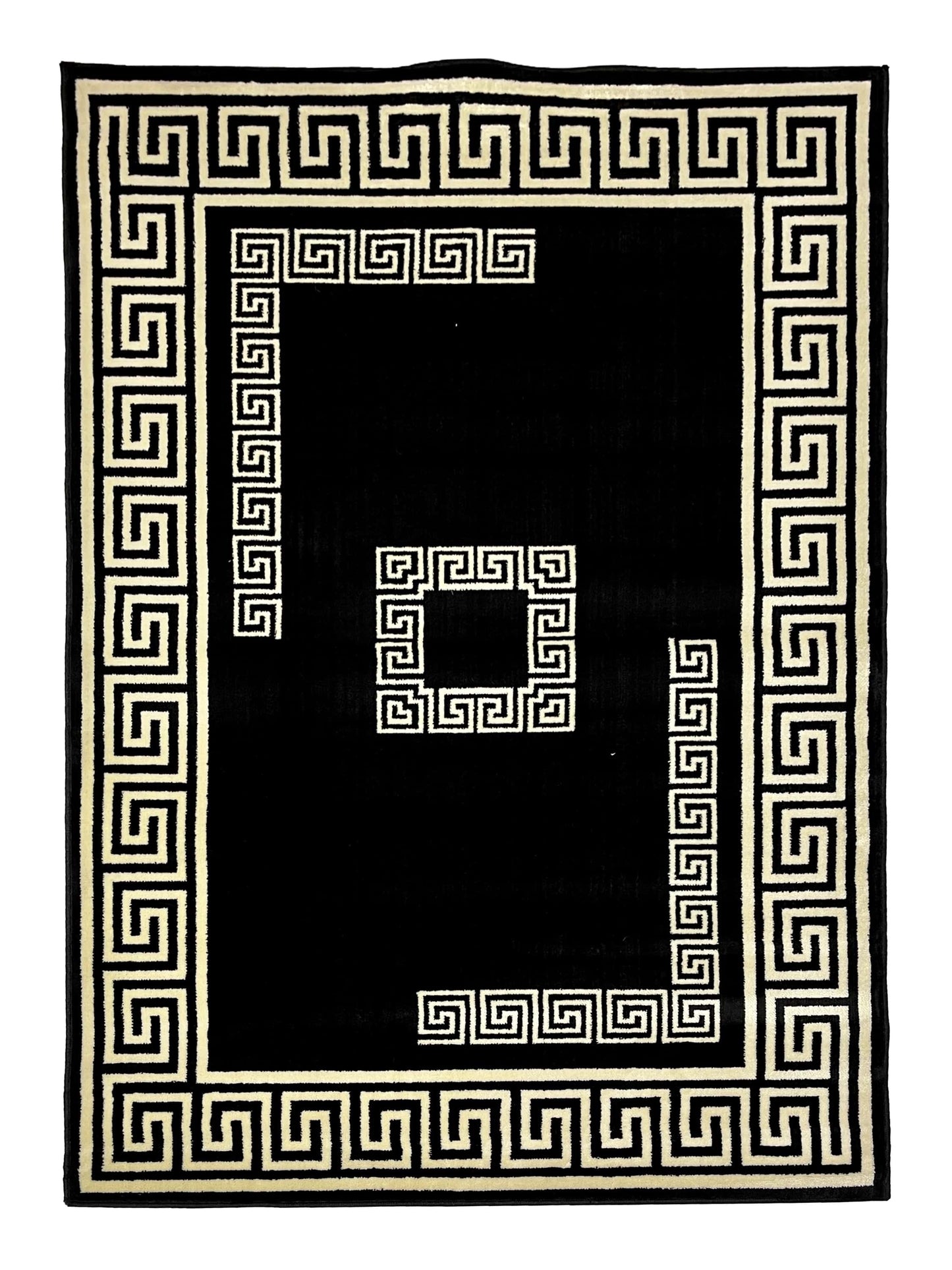 Versace polypropylene Rug,back woven(Article-129-Black)