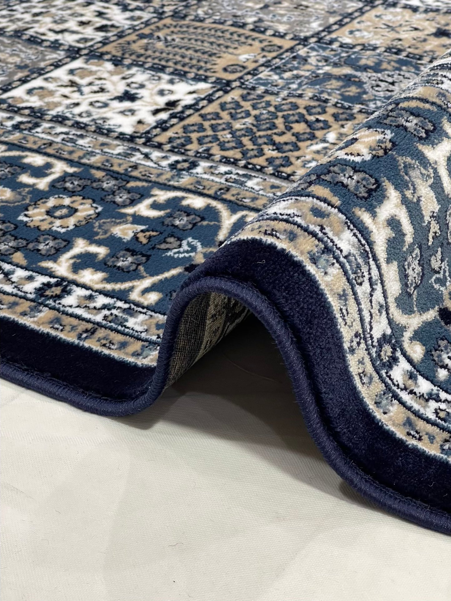 Persian polypropylene Rug,back woven(Article-42-Blue)
Size : 6.6 ft width x 9.6 ft length (200cm x 290cm)
