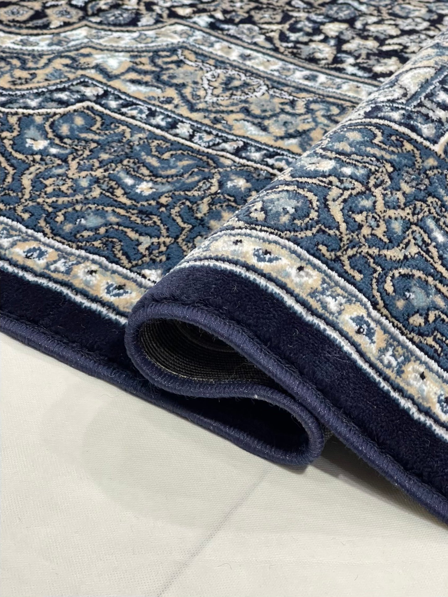 Persian polypropylene Rug,back woven(Article-38-Blue)
Size : 6.6 ft width x 9.6 ft length (200cm x 290cm)