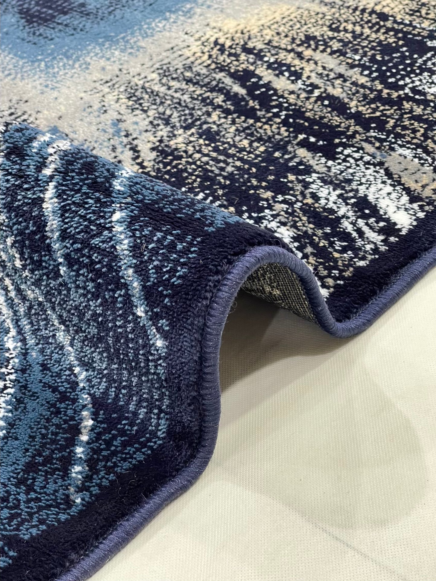 Modern polypropylene Rug,back woven(Article-1777-Blue) Size : 5 ft width x 7.3 ft length ( 150 cm x 220 cm)