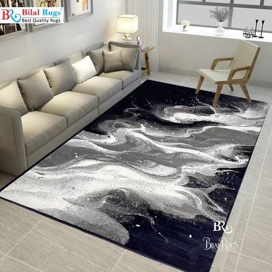 Modern polypropylene Rug,back woven(Article-1778-Blue , Grey)