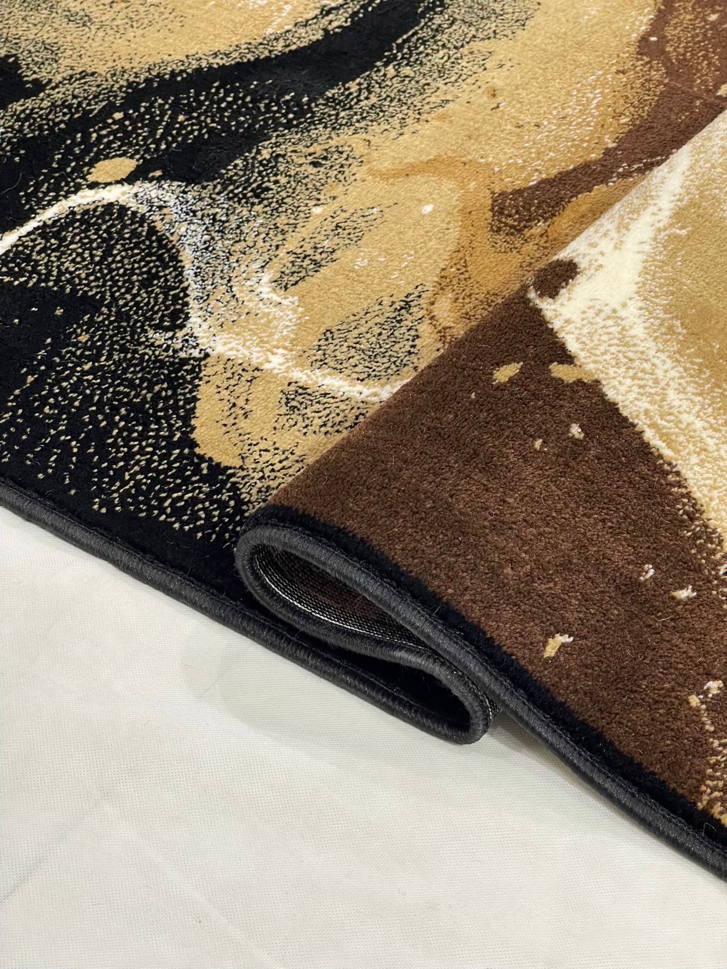 Modern polypropylene Rug,back woven(Article-1021-Black)
Size : 5ft width x 7.3ft length (150cm x 220cm)