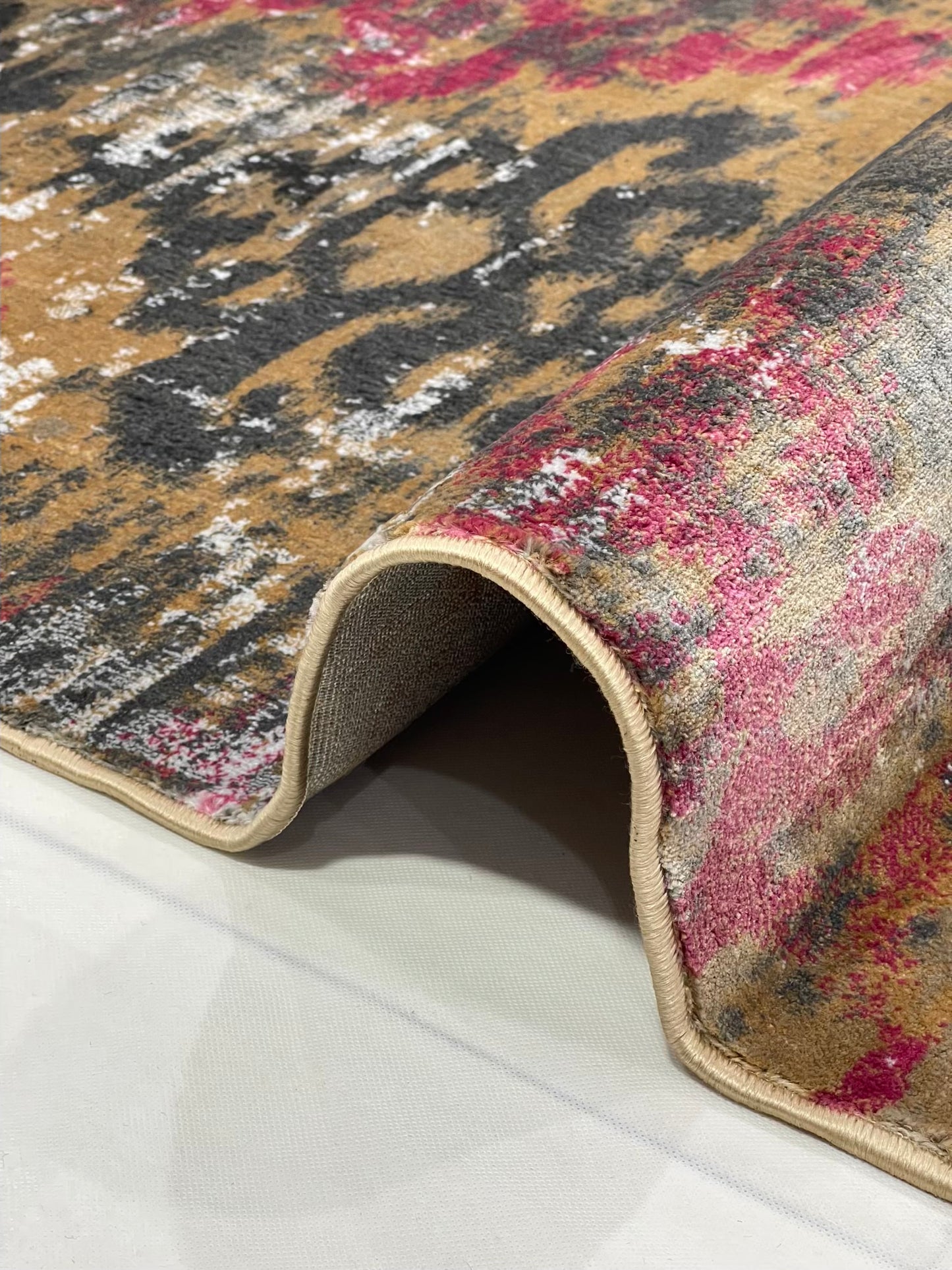 Modern Turkish Silk , Woven Back (Article-1302-Beige ,Multi) Size : 5 ft width x 7.3 ft length