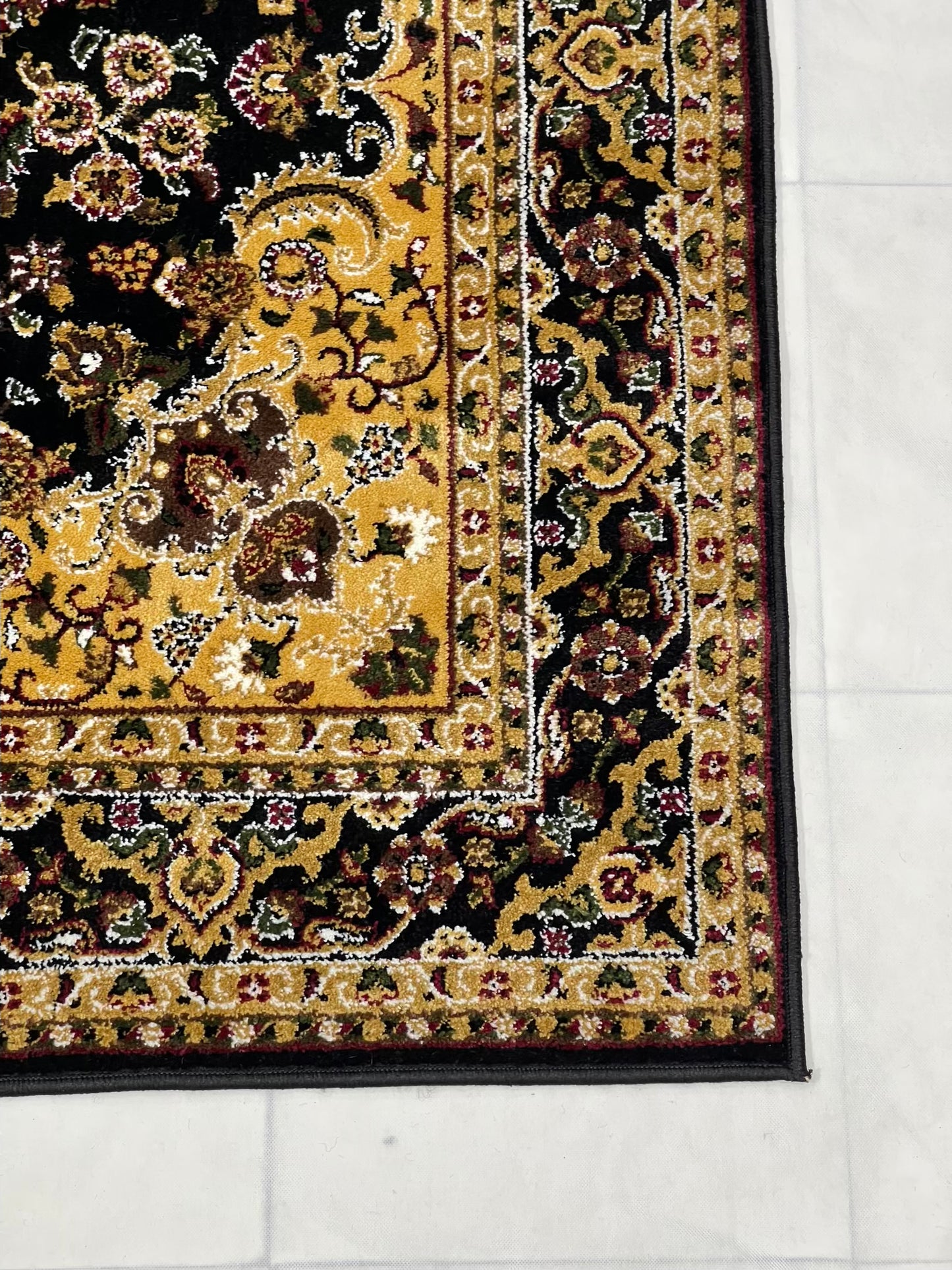 Persian Polypropylene Rug,back woven(Article-55-Black)
Size : 5ft width x 7.3ft length (150cm x 220cm)