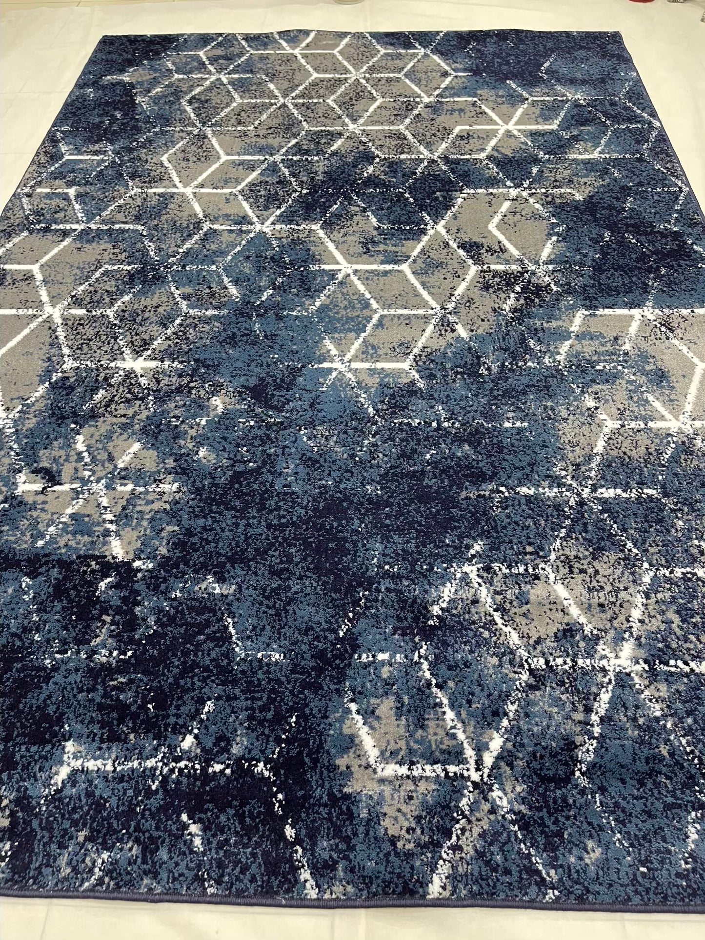 Modern polypropylene Rug,back woven(Article-1212-Blue)