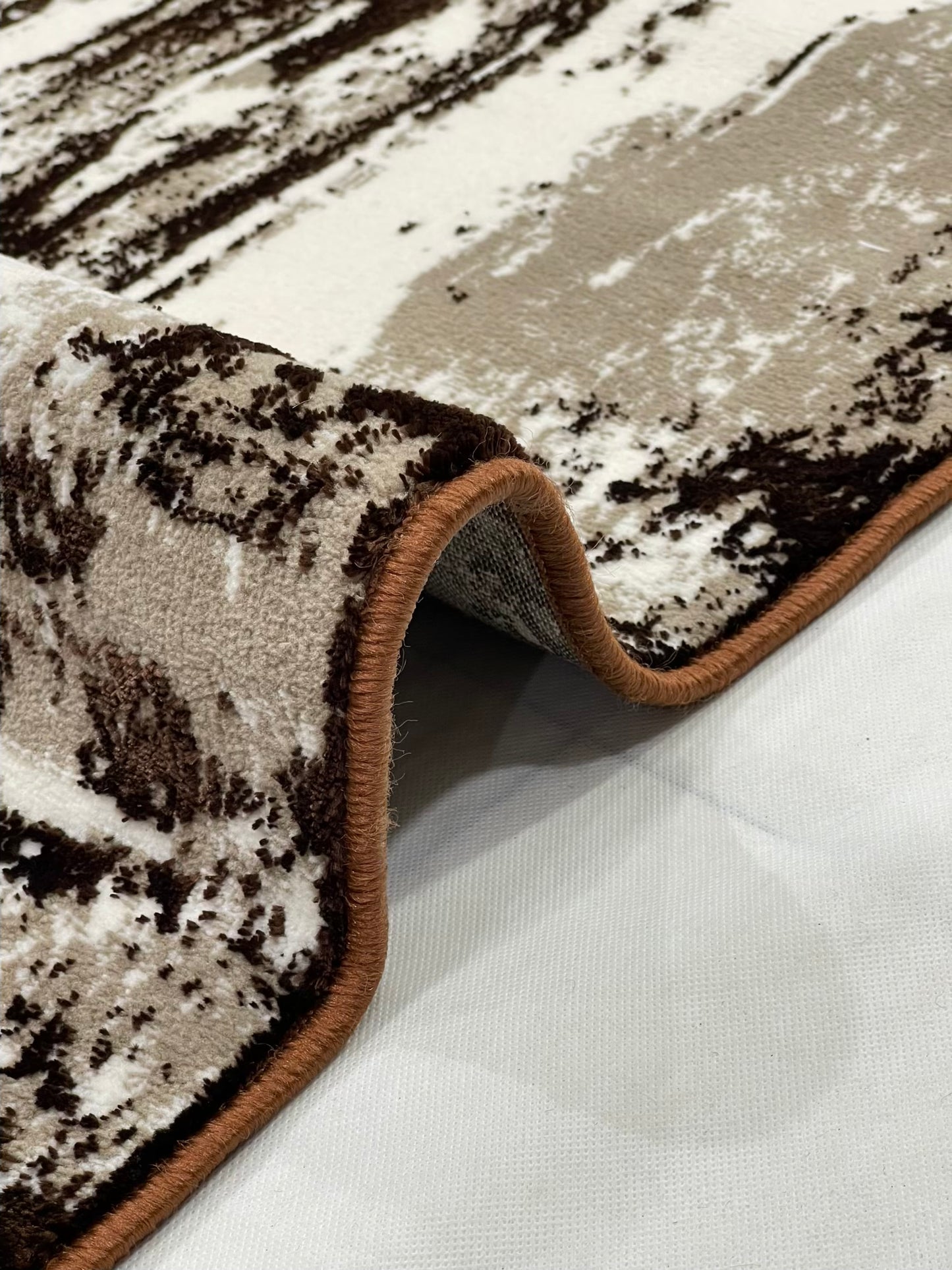 Pakistani Silk Woven Rug.(Article-1467-Brown) Size : 5ft width  x 7.3ft length (150cm x 220cm)