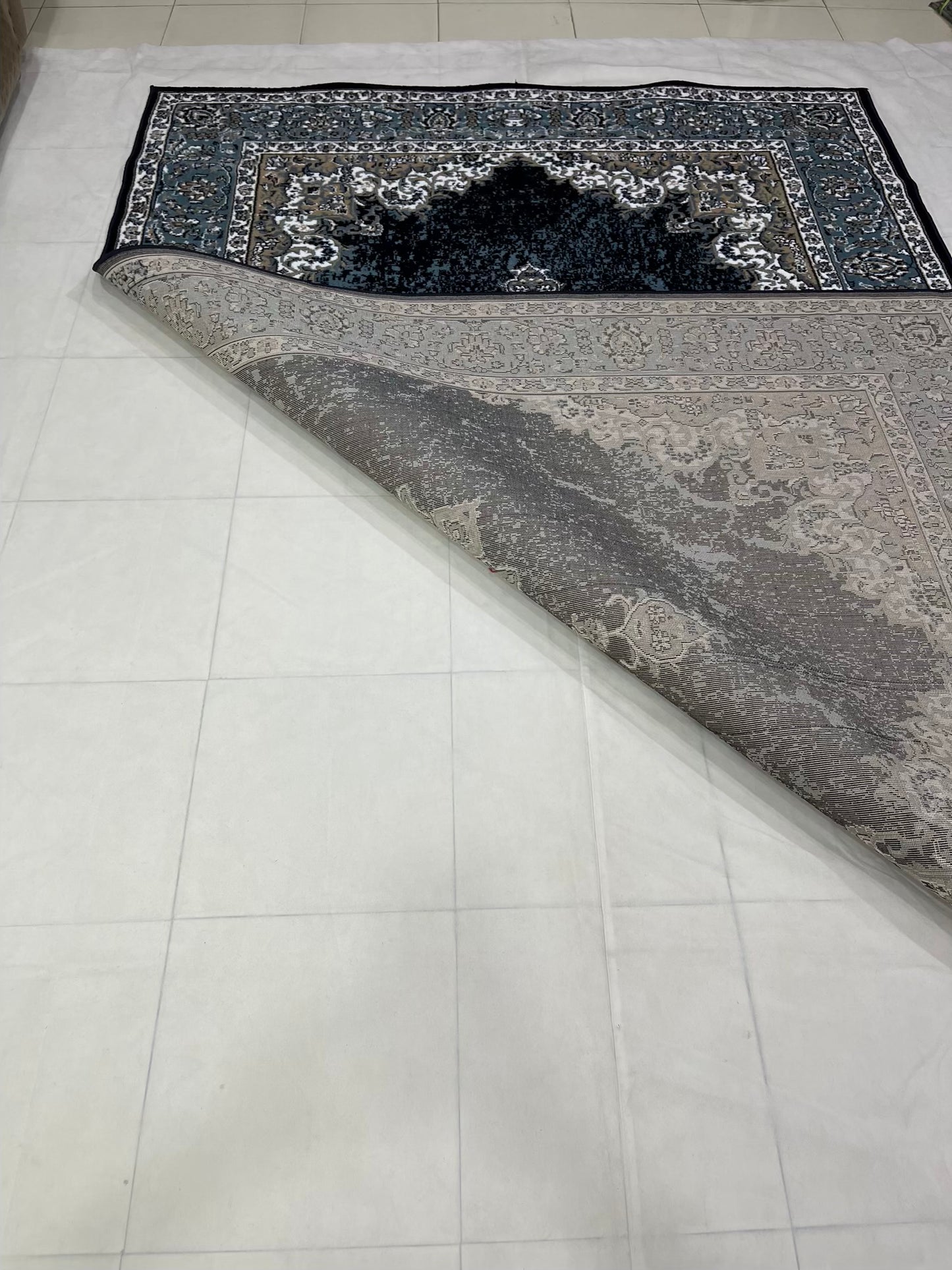 Persian polypropylene Rug,back woven(Article-1213-Blue)