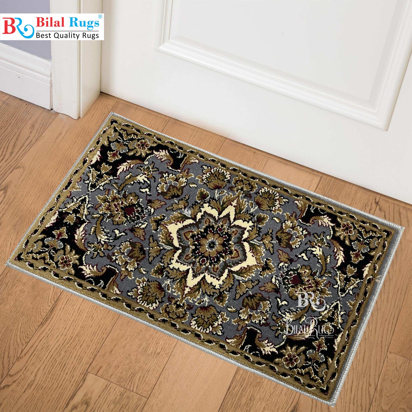 Persian Grey Polypropylene Woven Door Mat.
Size : 40 cm x 75 cm