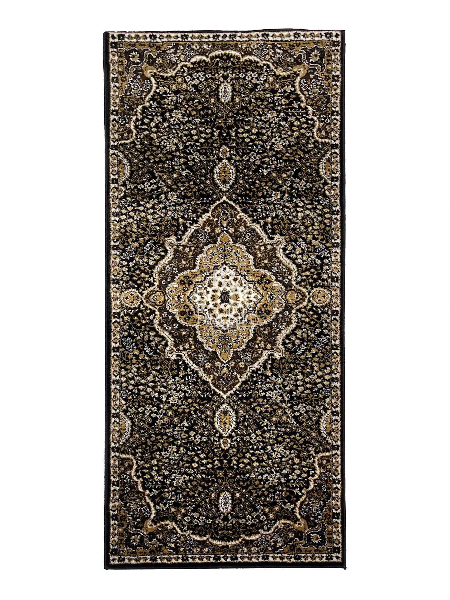 Black Persian Polypropylene Woven Runner.
Size : 2.6 ft width x 6.6 ft length
(80 cm x 200 cm)