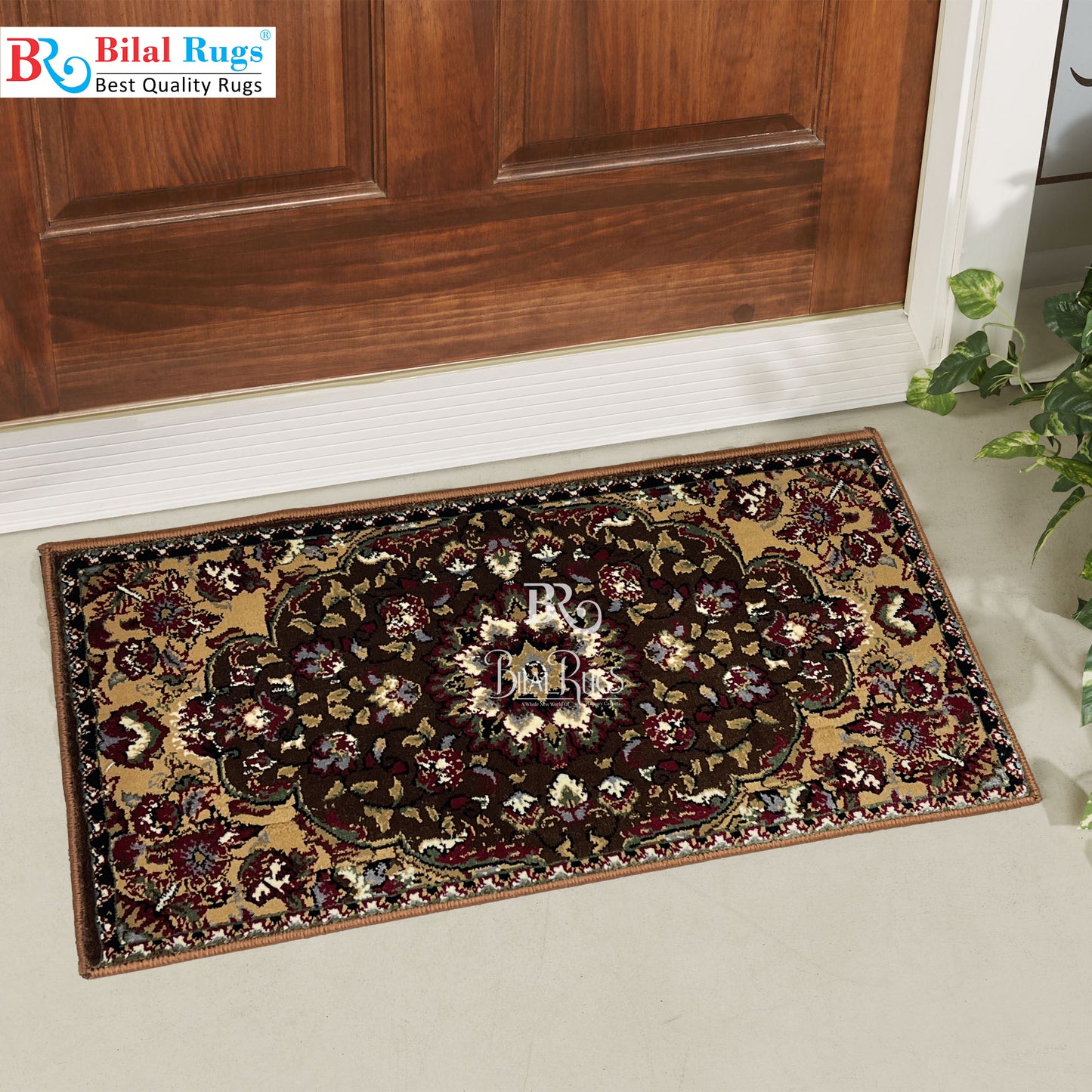 Brown Polypropylene Woven Door Mat.
Size : 40 cm x 75 cm