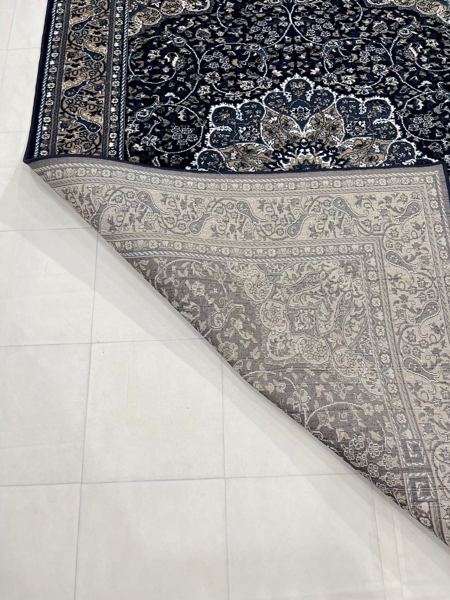 Persian polypropylene Rug,back woven(Article-19-Blue)