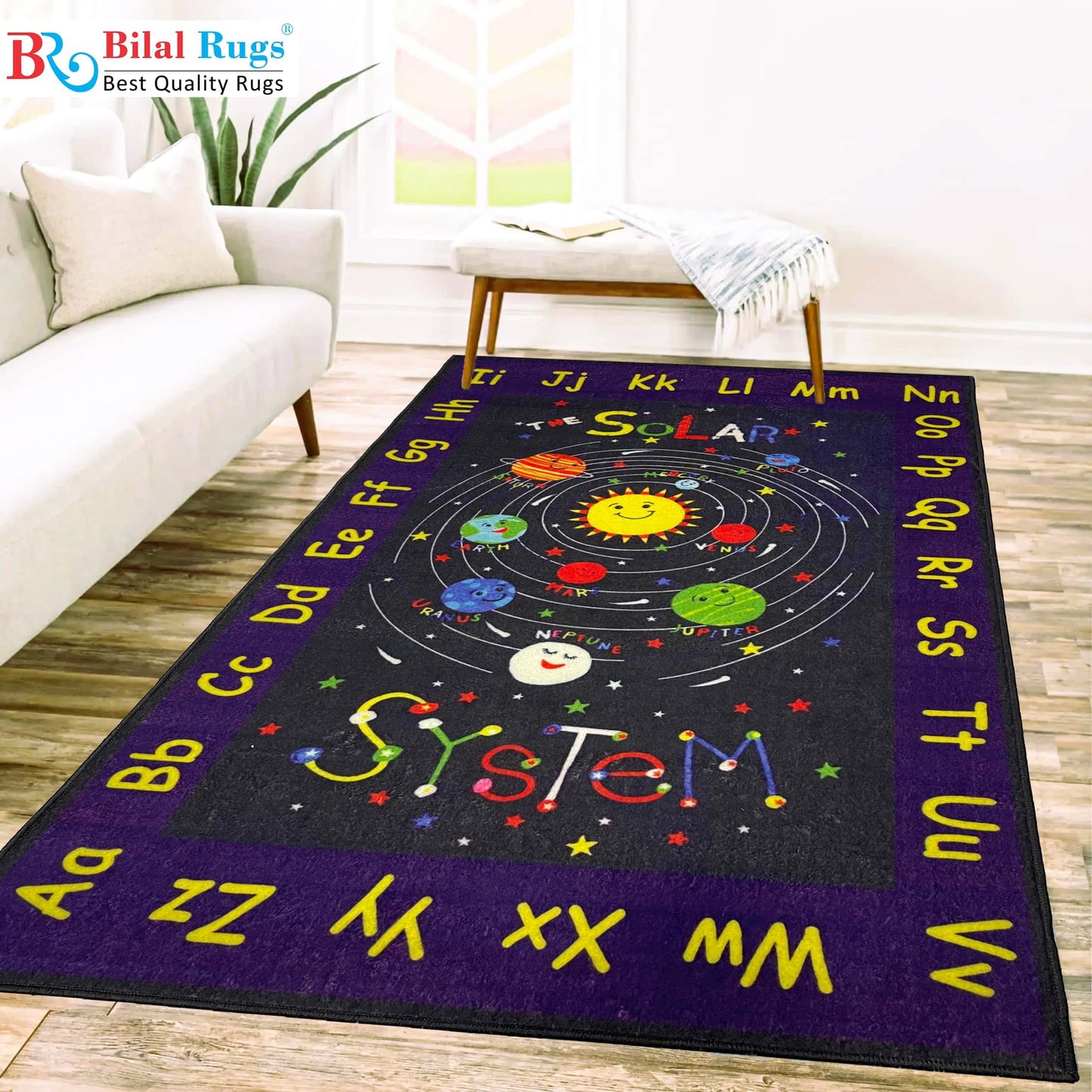 TPR Non Woven Rugs For Kids Room
Article-10-Black , Blue