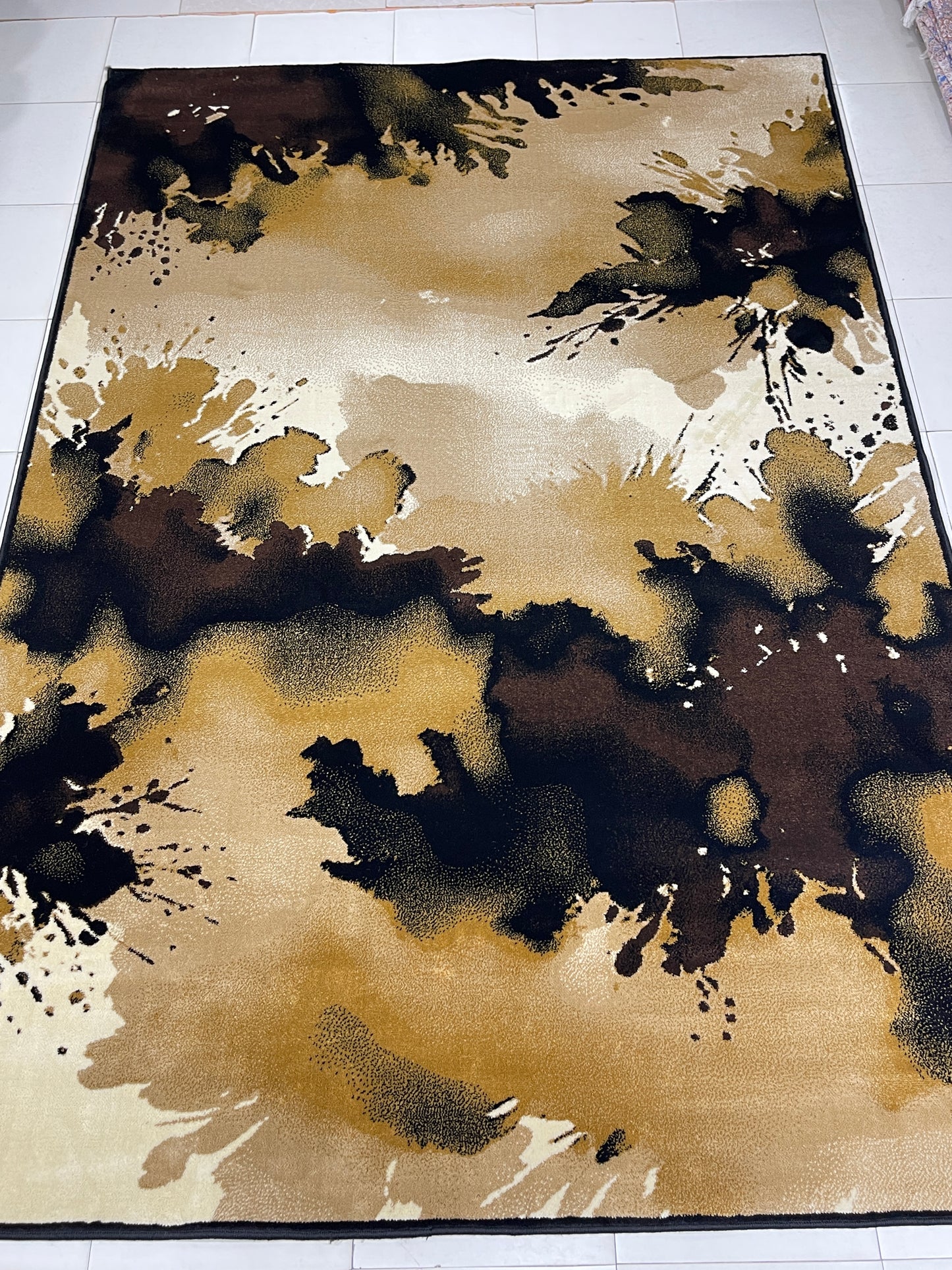 Modern polypropylene Rug,back woven(Article-166-Black )