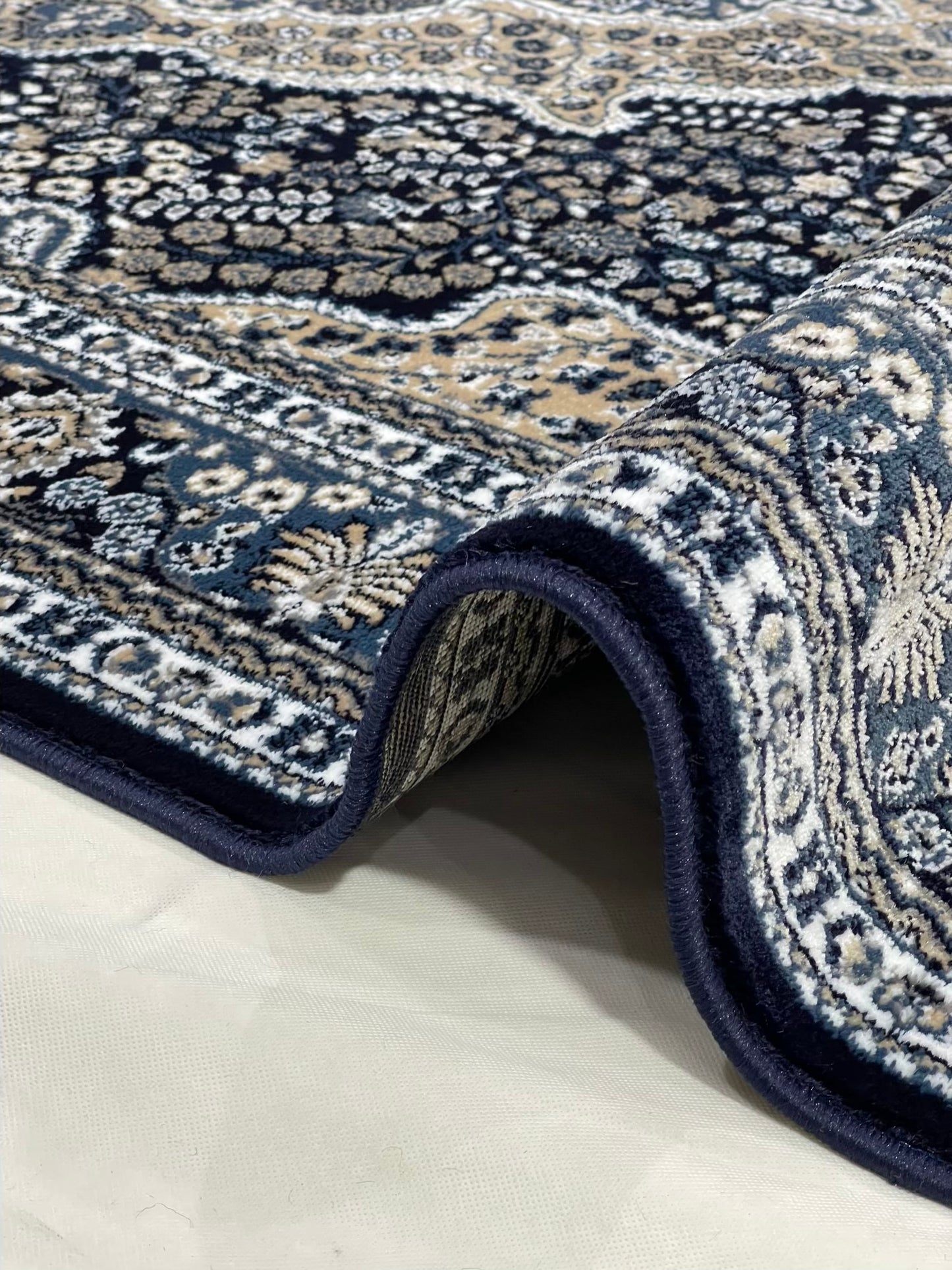 Persian polypropylene Rug,back woven(Article-25-Blue) Size : 6.6 ft width x 9.6 ft length (200cm x 290cm)