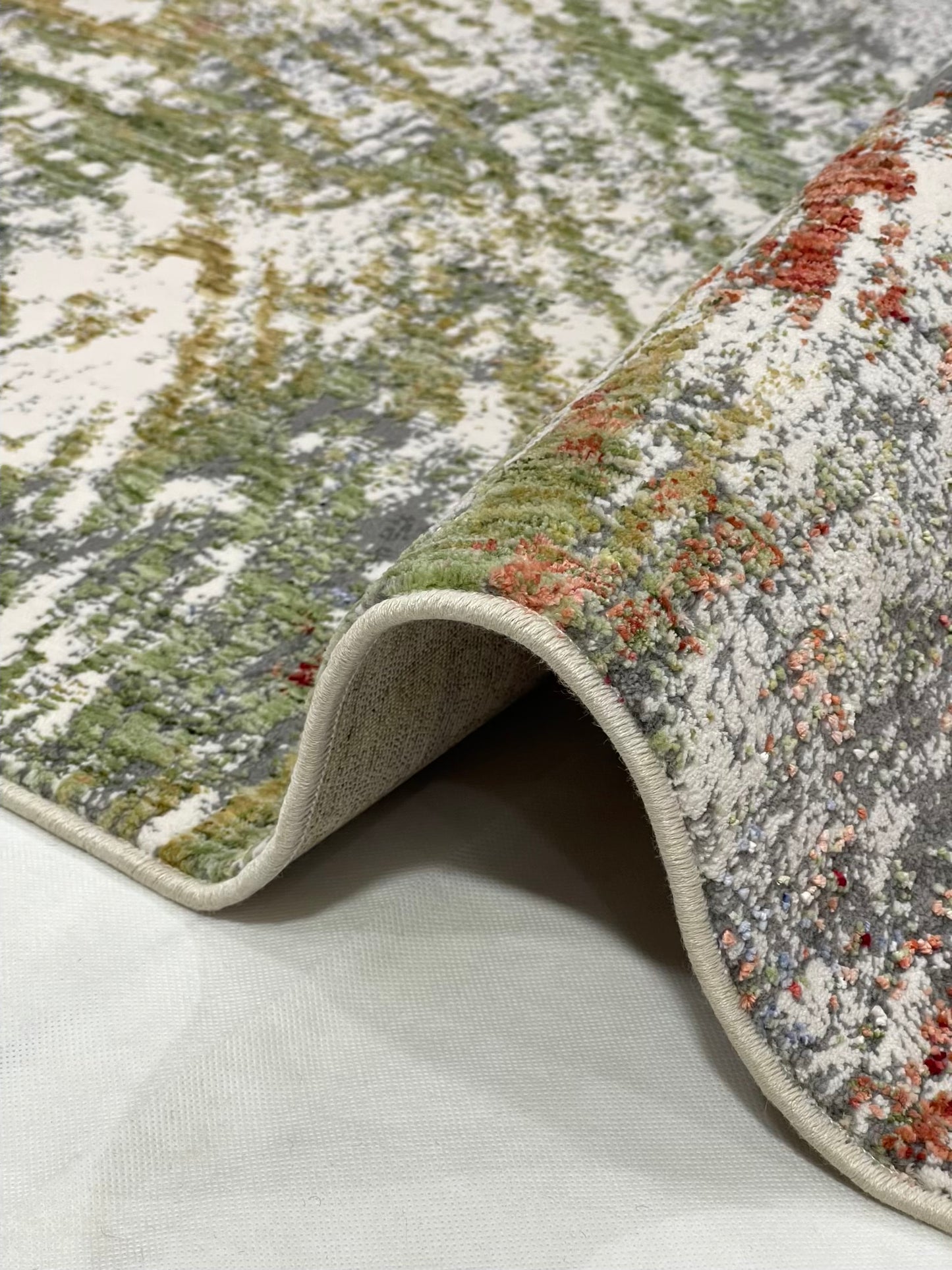 Irani viscose Rug , Woven Back Article-305-Grey , Multi Size : 3 ft width x 5 ft length (100 cm x 150cm)
