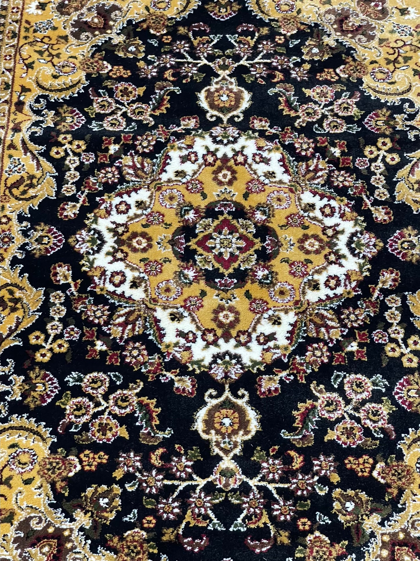 Persian Polypropylene Rug,back woven(Article-55-Black)
Size : 5ft width x 7.3ft length (150cm x 220cm)