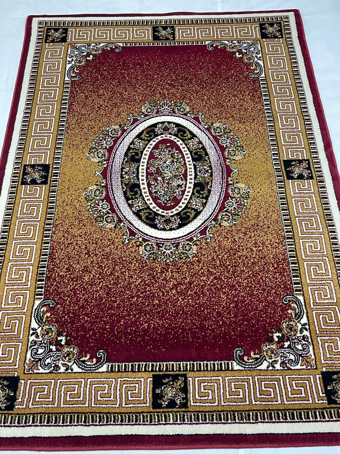 Versace Polypropylene Rug,back woven(Article-75-Red)