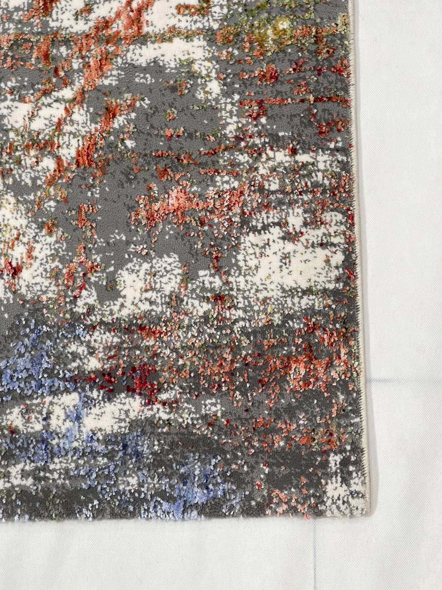 Irani viscose Rug , Woven Back Article-305-Grey , Multi Size : 3 ft width x 5 ft length (100 cm x 150cm)