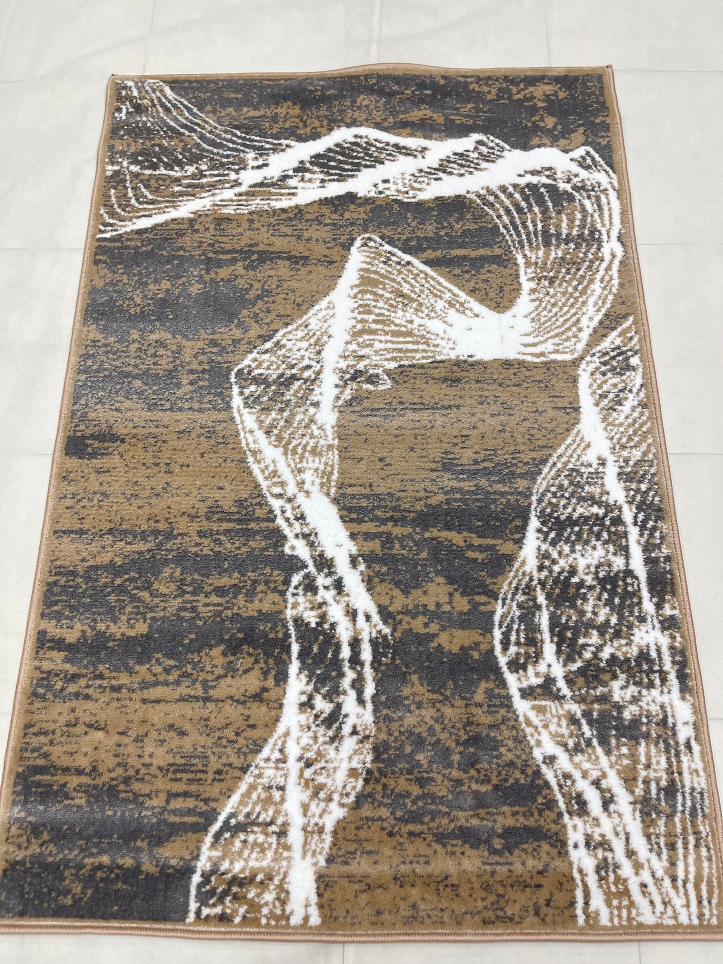 Modern Polypropylene Rug,Woven Back (Article-70-Mink) Size : 3 ft width x 5 ft length (100cm x 150 cm)
