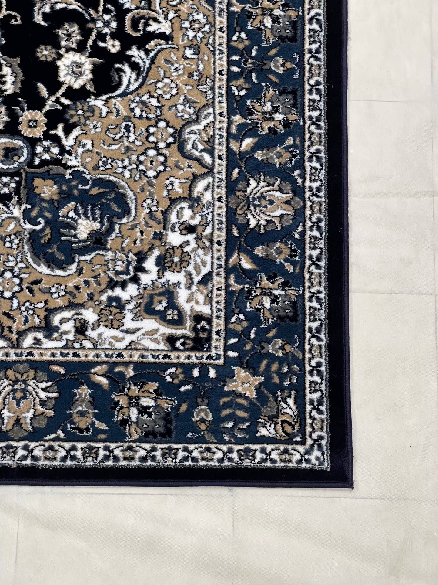 Persian polypropylene Rug,back woven(Article-51-Blue)